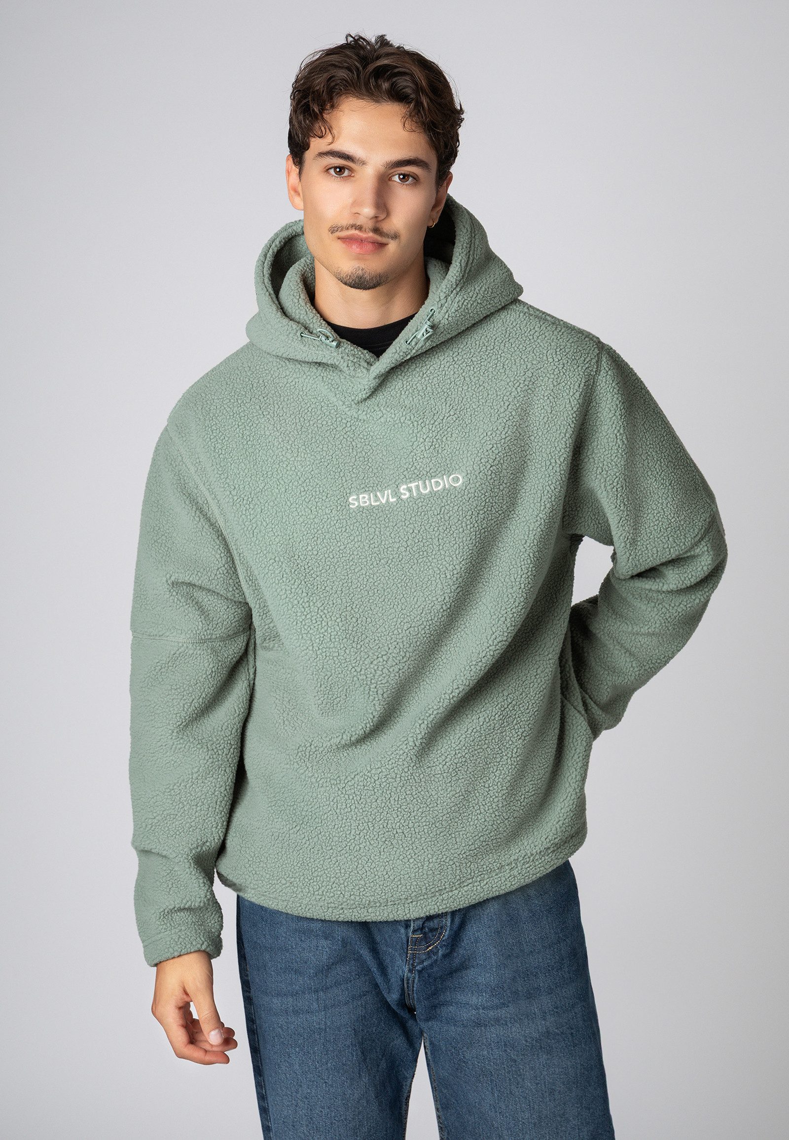 SUBLEVEL Fleecejacke Herren Fleece Kapuzenpullover Sweater, günstig online kaufen
