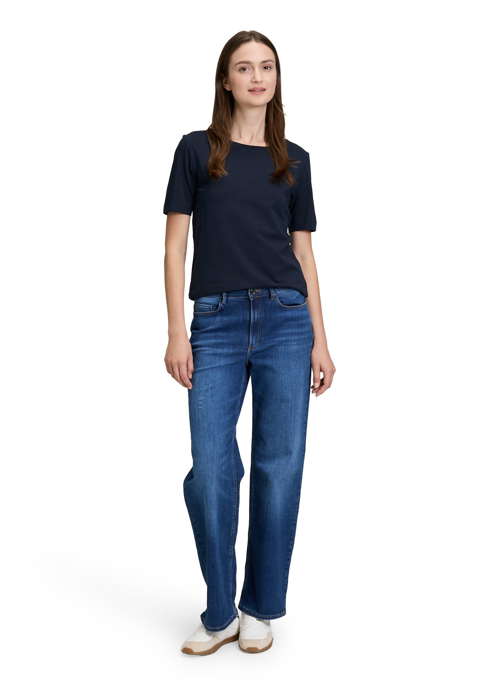 Betty&Co Kurzarmshirt Damen mit Rundhalsausschnitt (1-tlg) Form