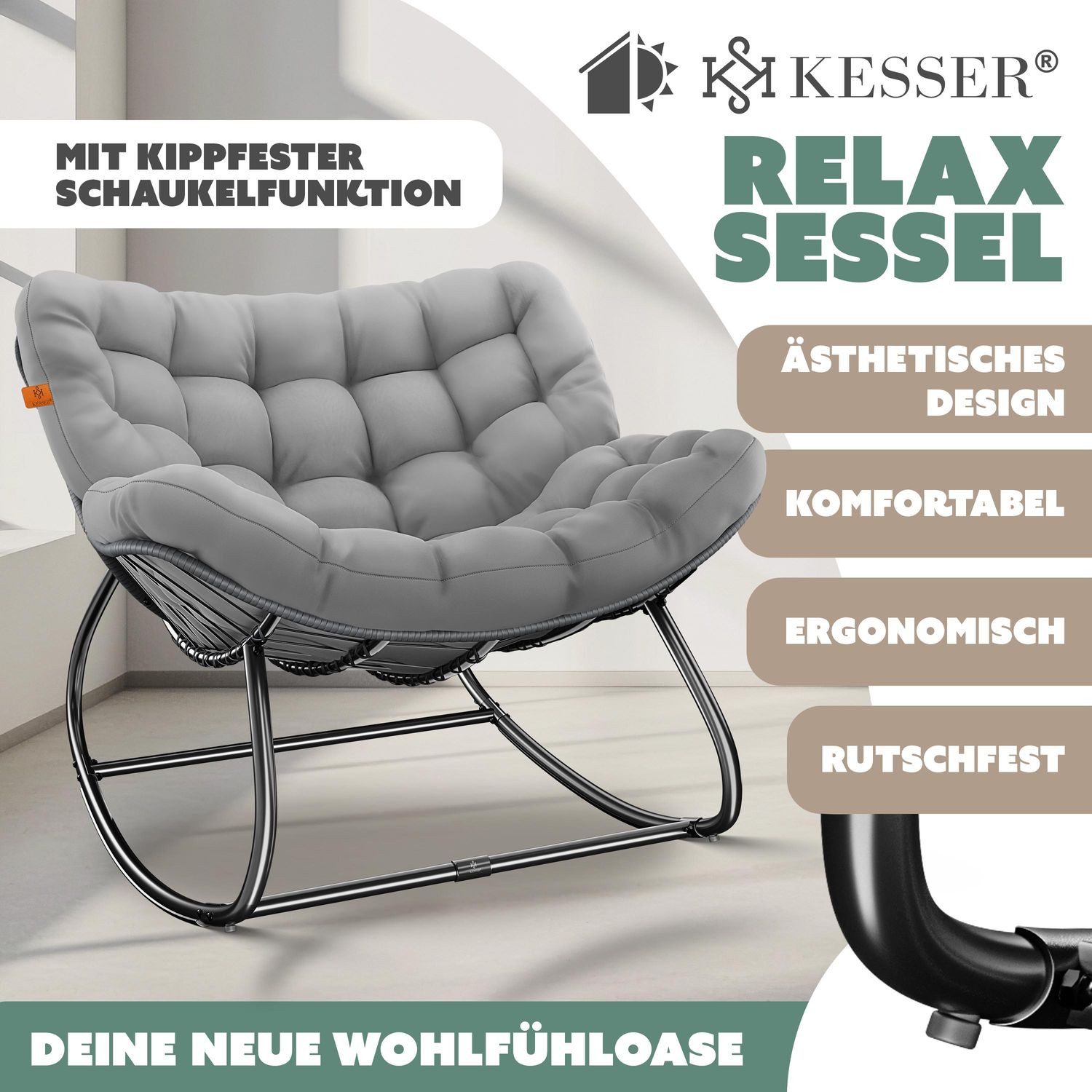 KESSER Schaukelstuhl Schaukelsessel für drinnen & günstig online kaufen