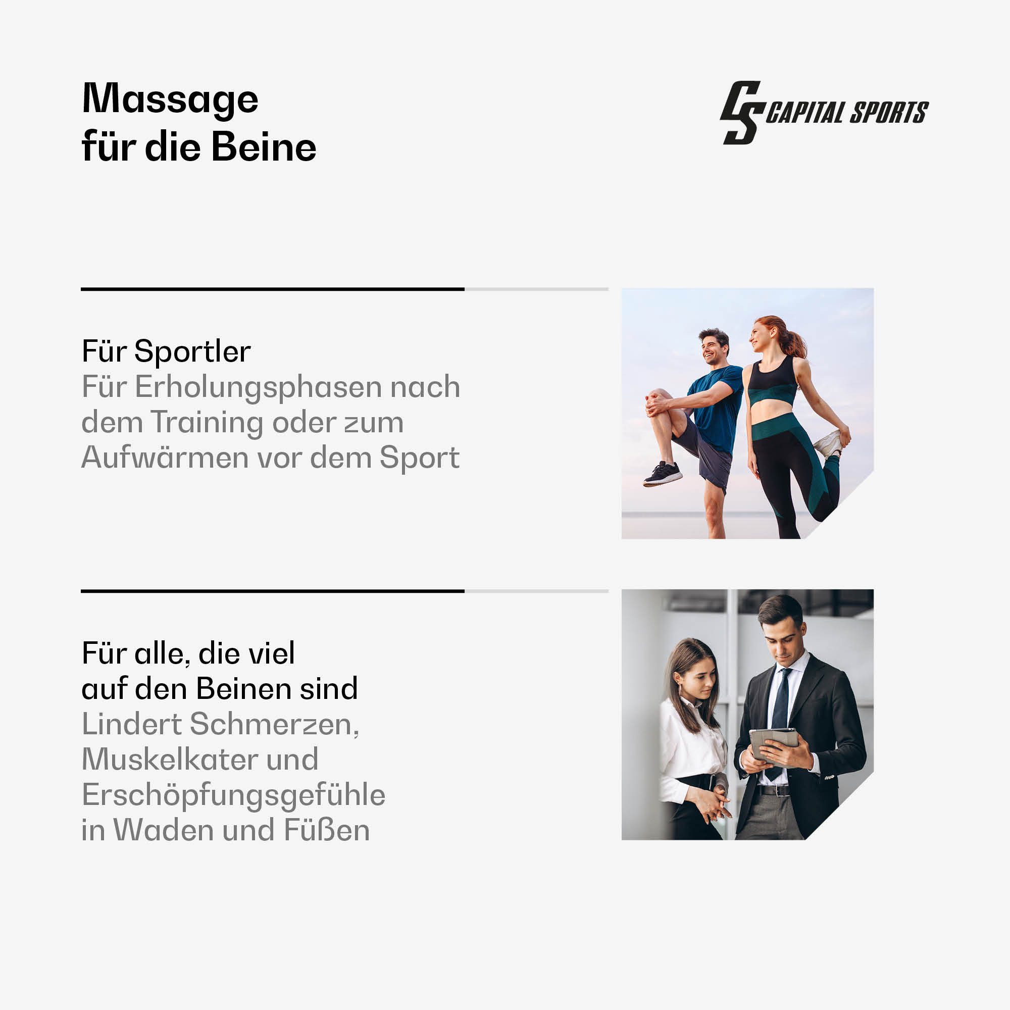 Capital Sports Massagegerät Hyper Cap Recovery Weekend Warrior, Set, Set, Beine Massager gerät verstellbar Intensitätsstufen volles Bein – Bild 4 von 5