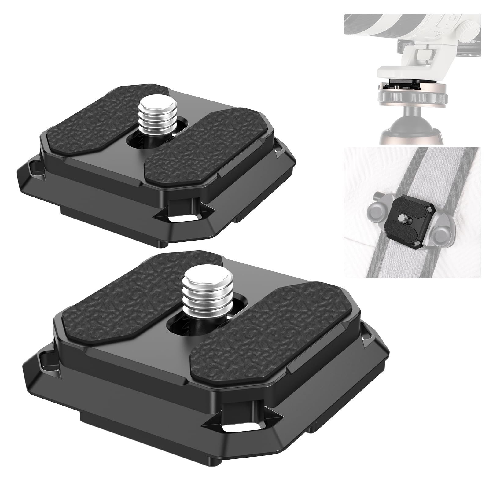 Neewer QPR-5 2x Schnellwechselplatte 38mm quadratisch, Arca QR Platte Stativhalterung (mit 4 Sicherheitsstiften, für Kameragurtclip Stativkopf Schultergurt)