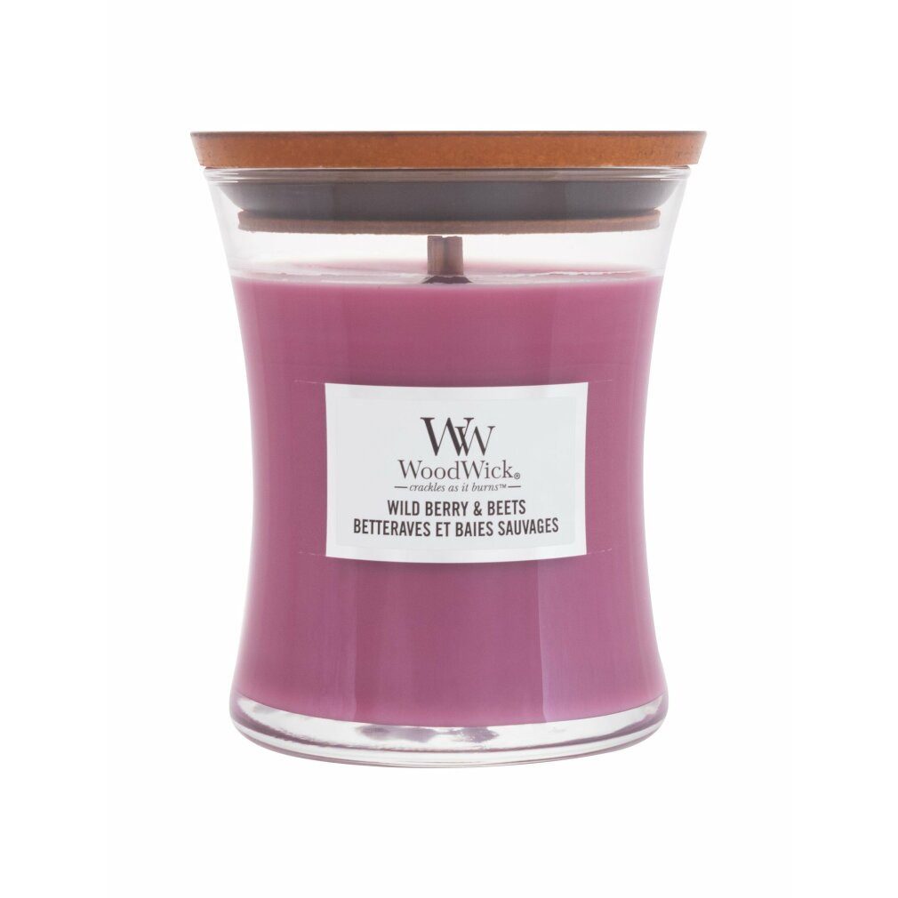 Woodwick Duftkerze Wild Berry & Beets Duftkerze mit Holzdocht 275 g