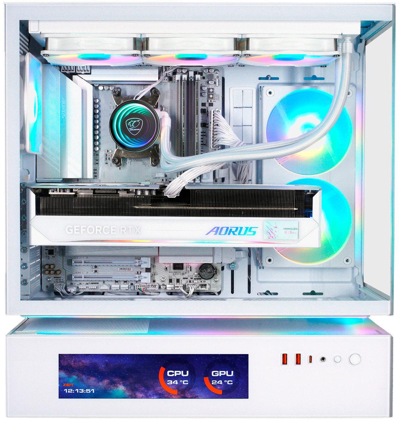 Cougar CFV235 Vision Gaming-PC (AMD Ryzen 9 9950X3D2, RTX 5090, 64 GB RAM, 2000 GB SSD, Wasserkühlung, Windows 11, DDR5 RAM, Wasserkühlung)