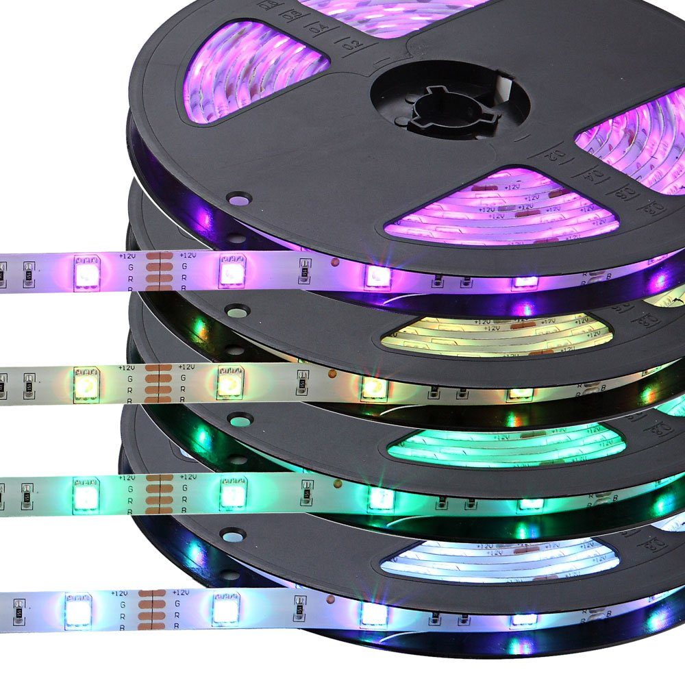 Globo Lichtleiste, RGB LED-Band Fernbedienung Farbwechsler Farben Fixierbar  Eck