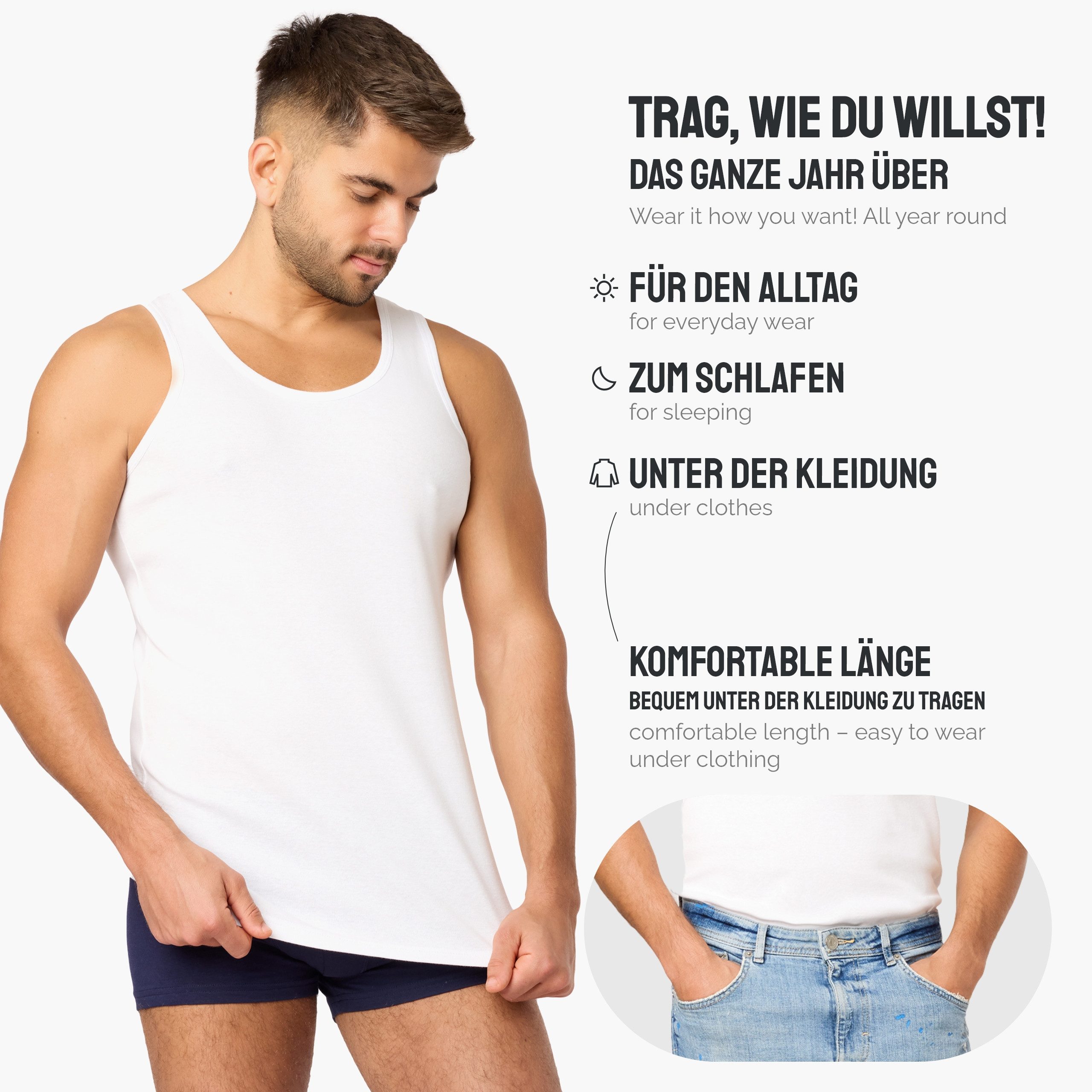 Ladeheid Unterhemd Tanktop Herren Baumwolle Set 3 Stück LA40-258 (Set, 3er- günstig online kaufen