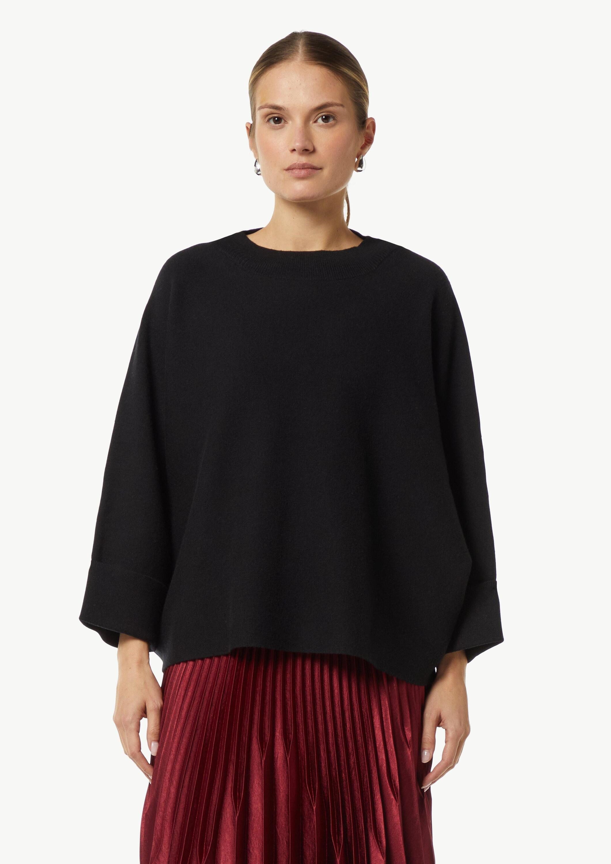 comma Poncho Indoor-Poncho Вязаные свитера mit Fledermausärmeln und Rippblende