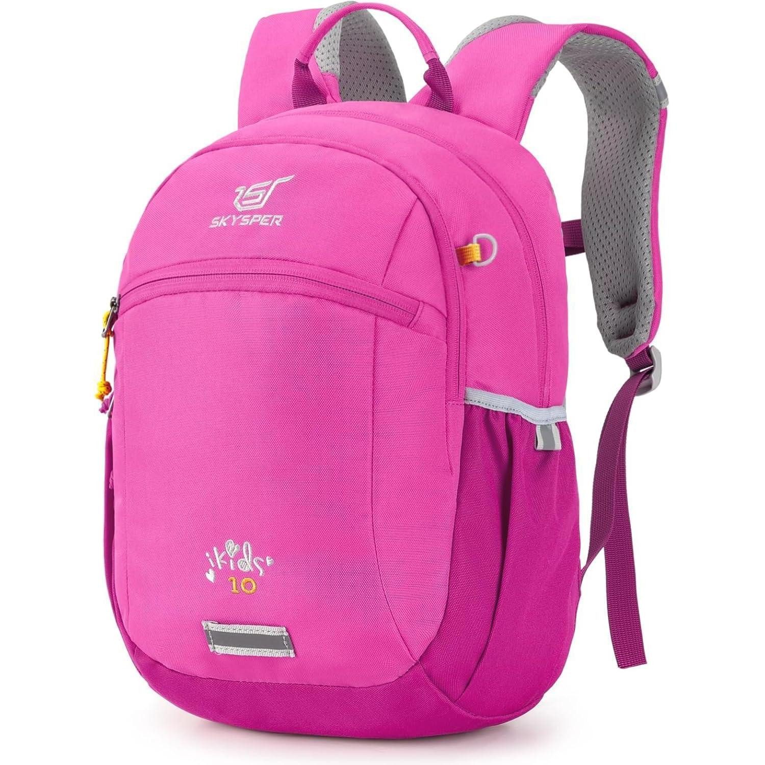 Kinderrucksack Kinderrucksack 10L Wanderrucksack Brustgurt Jungen Mädchen Rosa