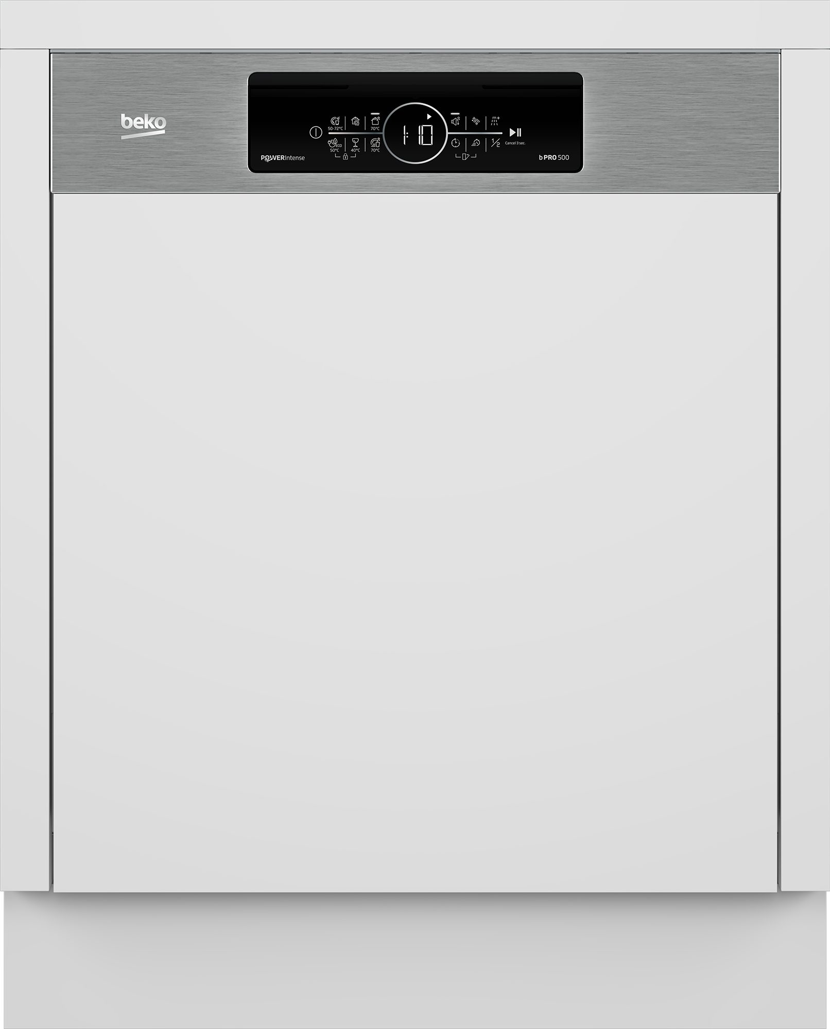 BEKO teilintegrierbarer Geschirrspüler BDSN36550XP, 8,9 l, 15 Maßgedecke, Doppelt gut organisiert – inklusive Besteckschublade und Besteckkorb