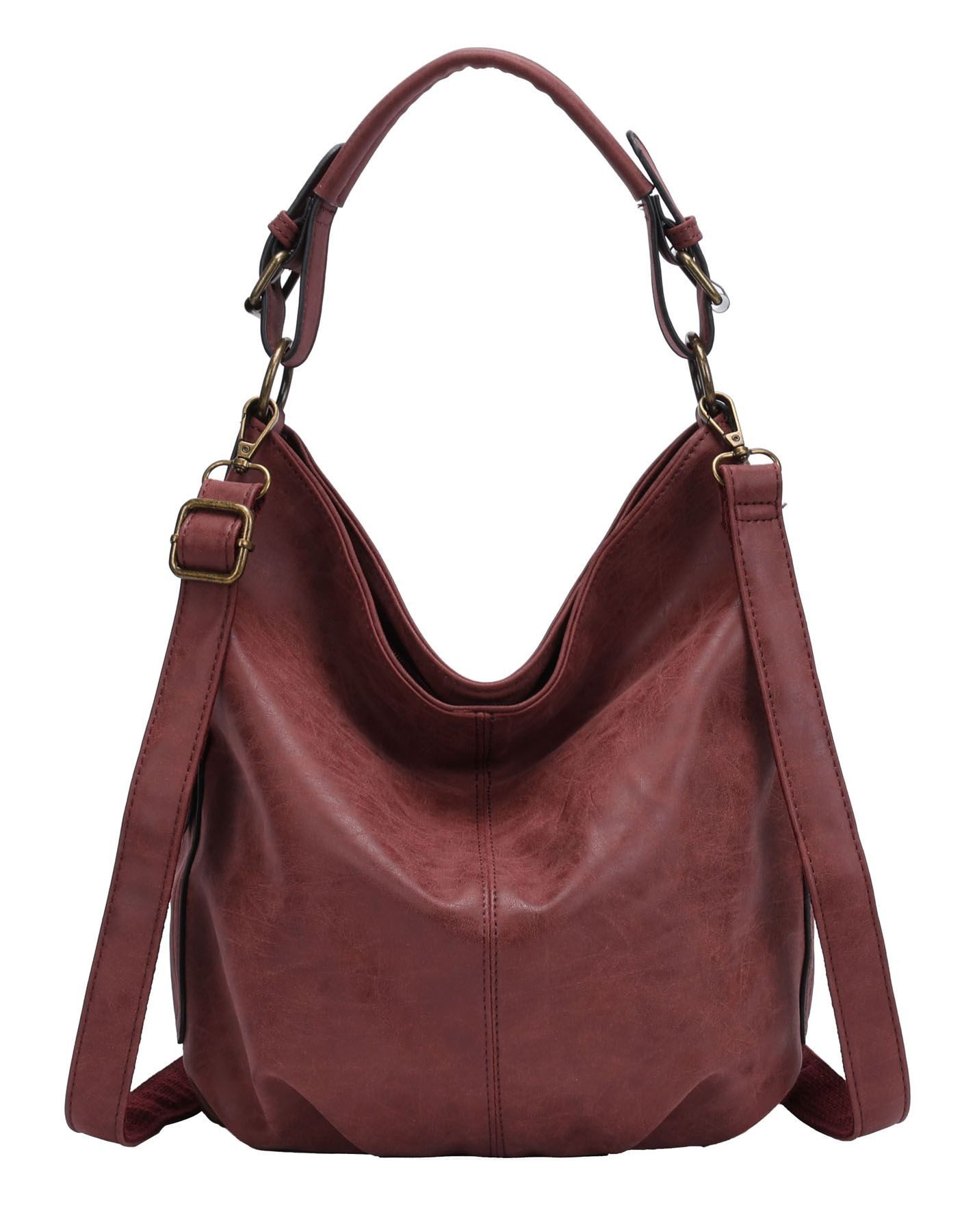 ITALYSHOP24 Schultertasche DAMEN SHOPPER Hobo Bag Umhängetasche Handtasche City Bag Cross-Over (Spar-Set: Henkel Tasche mit Schultergurt, Workbag Leder Optik, 2-tlg., mit Henkel und Schultergurt), Damentasche Freizeit Abend Leder Optik Henkeltasche Reise Crossbody
