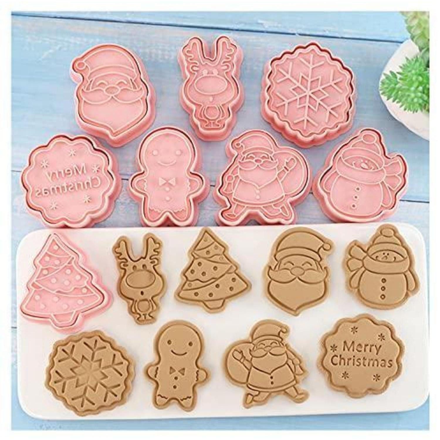 LuxusKollektion Ausstechform Weihnachts-Ausstechformen Edelstahl 8er Set, Kunststoff, (8-St)
