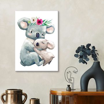 Posterlounge Leinwandbild Eve Farb, Koala-Mama, Kinderzimmer Illustration