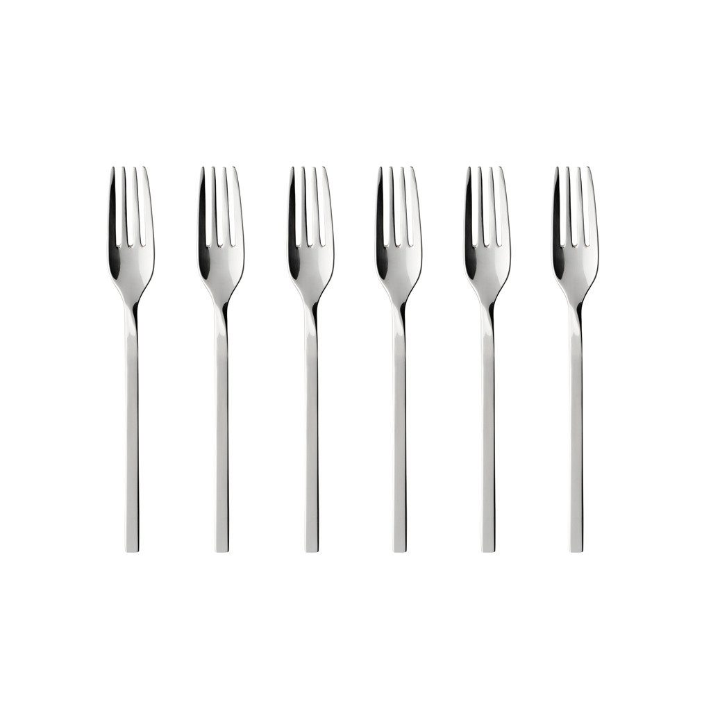Villeroy & Boch Kuchengabel NewWave Kuchengabel, 6 Stück (6 Stück), Edelstahl, 6 Stck, spülmaschinenfest