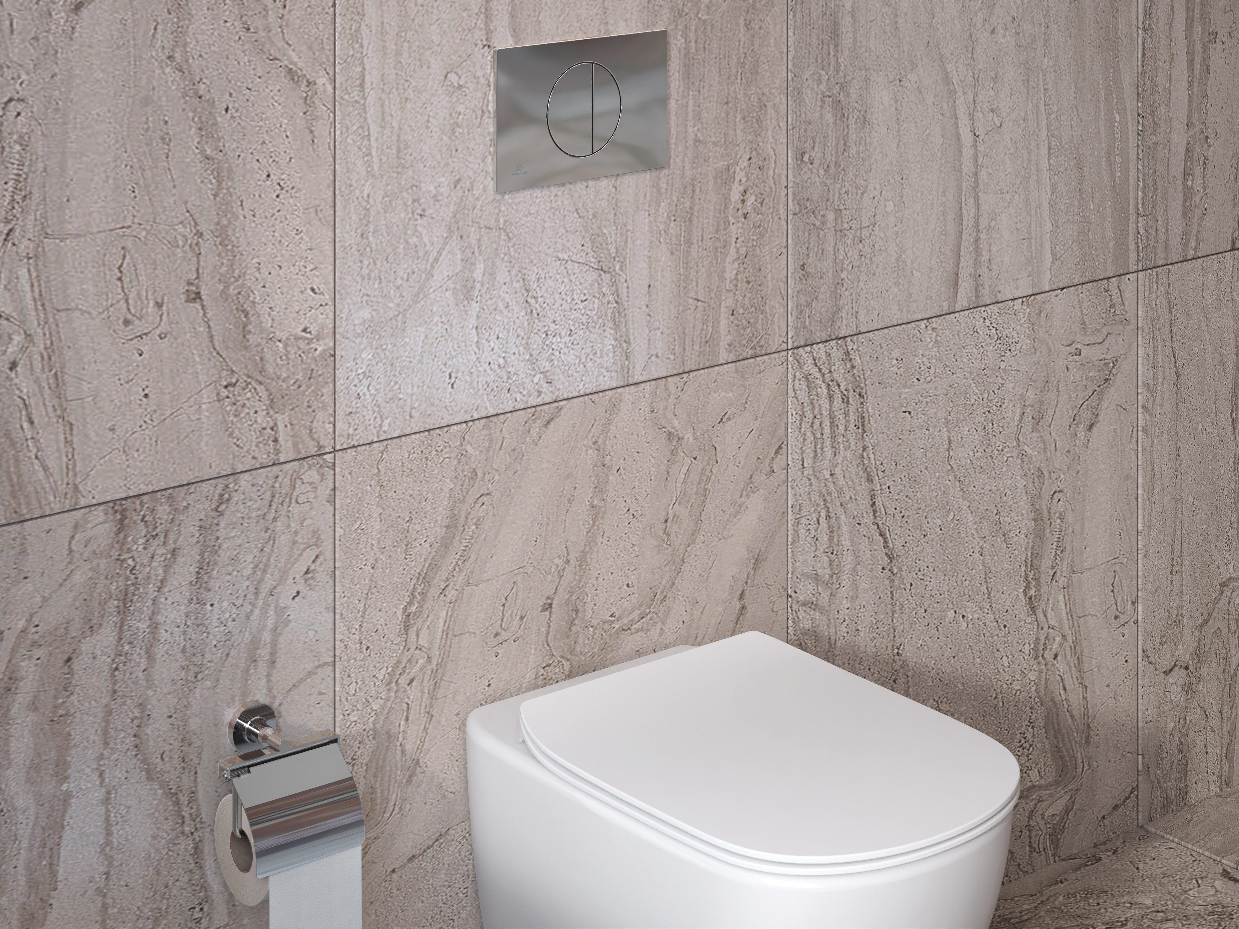 Ideal Standard Toilettenpapierhalter IOM, mit Deckel, Verdeckte Befestigung und einfache Montage
