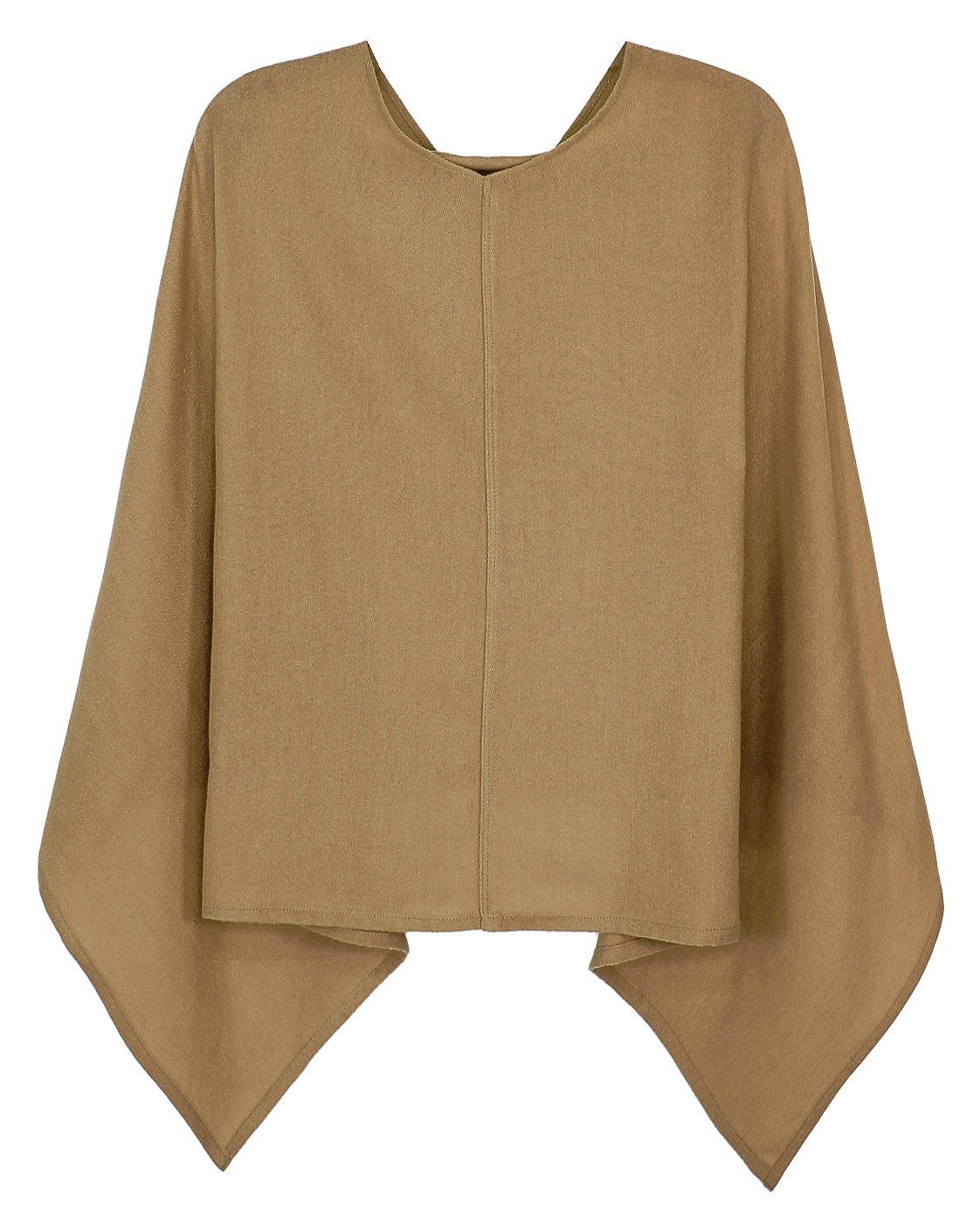 dy_mode Strickponcho Damen Poncho in Unifarben Weiches Strickponcho Cape Herbst Umhang in Unifarbe, Vorne Kurz - Seitlich Lang Schnitt