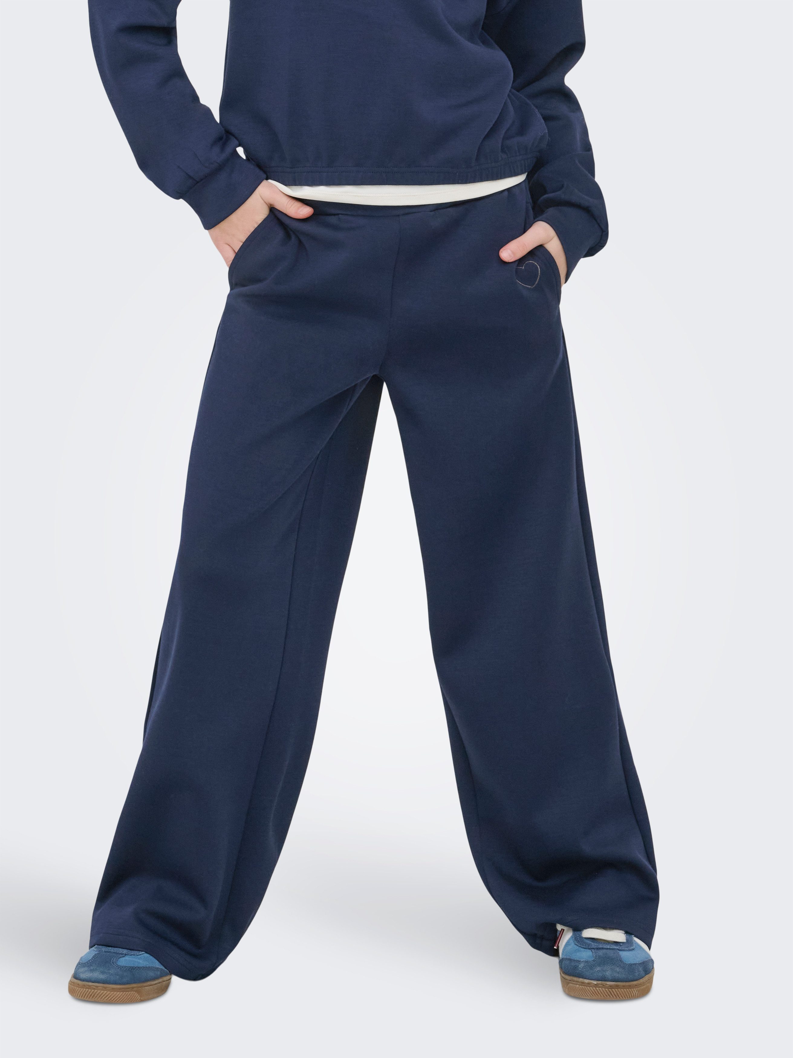 KIDS ONLY Jerseyhose KOGADA-NELLA HEART PANT FR JRS NOOS Materialmix, relaxed fit