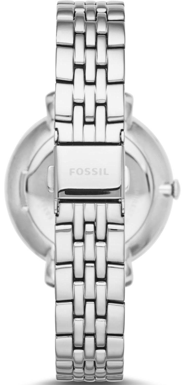 Fossil Quarzuhr JACQUELINE ES3545, Armbanduhr, Damenuhr, Datum, analog, Edelstahlarmband