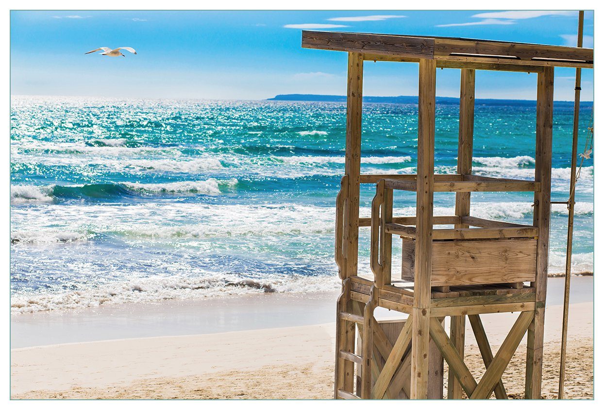 Wallario Küchenrückwand Badestrand - Mallorca Spanien, (1-tlg)