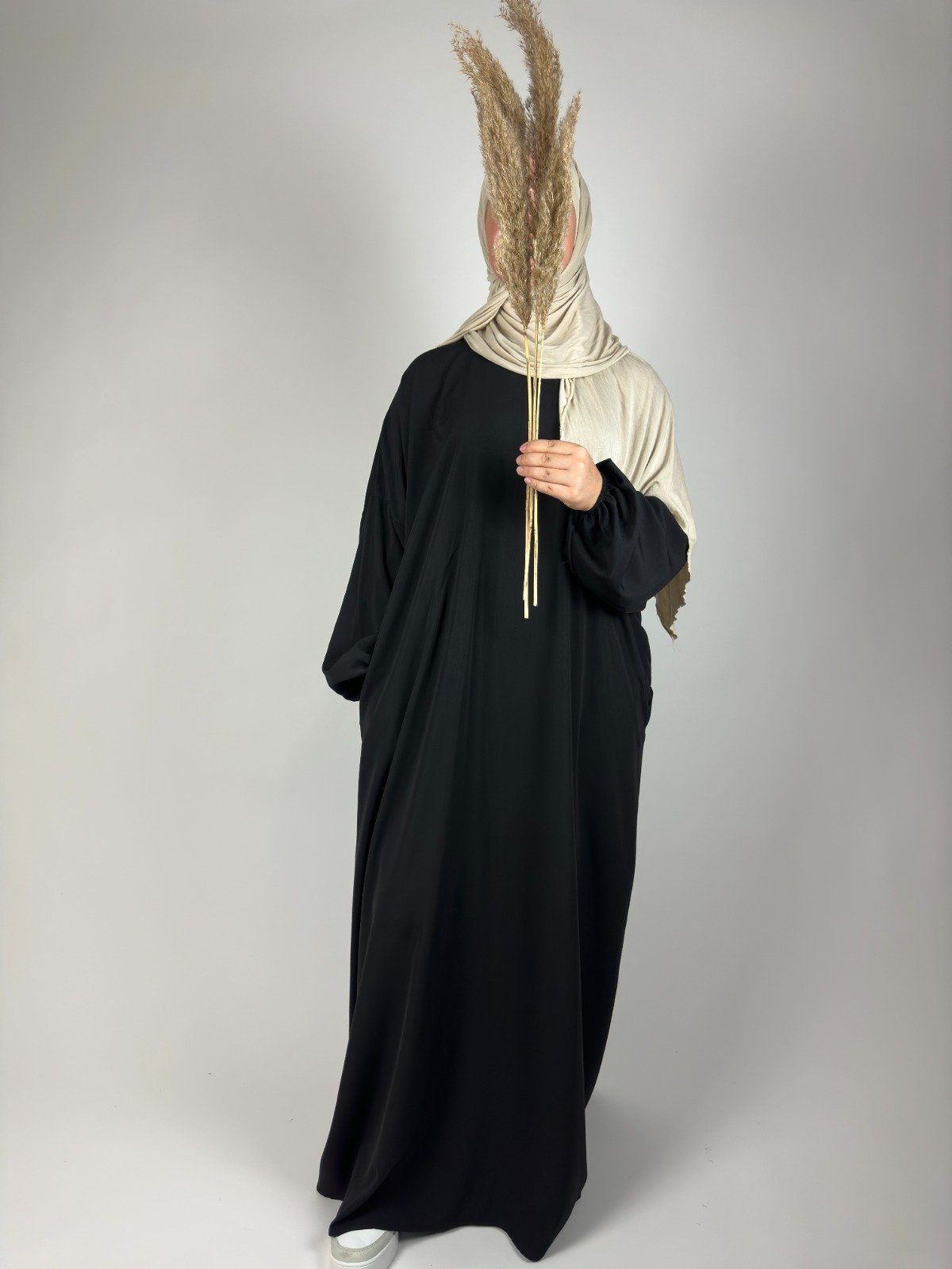 Aymasal Maxikleid Abaya Sahra Medina fashion Schwarz Medine modest Seide Islam Kaftan Seide