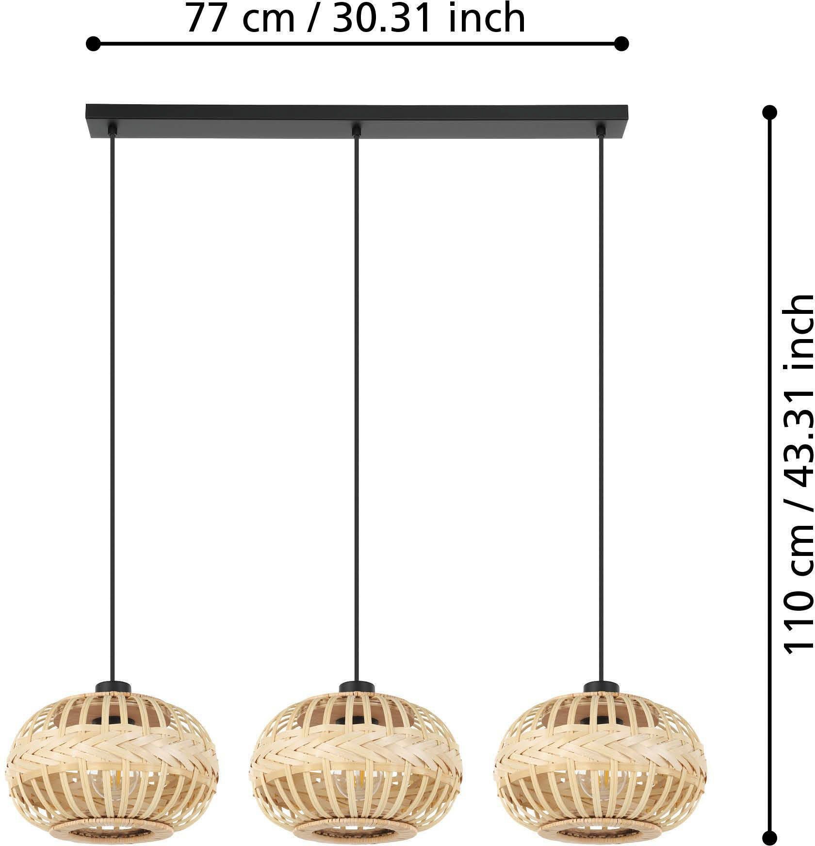 E27 - exkl. Hängeleuchte Leuchtmittel, ohne Stahl wechselbar, aus in schwarz Leuchtmittel EGLO 40W - Hängeleuchte 1, AMSFIELD