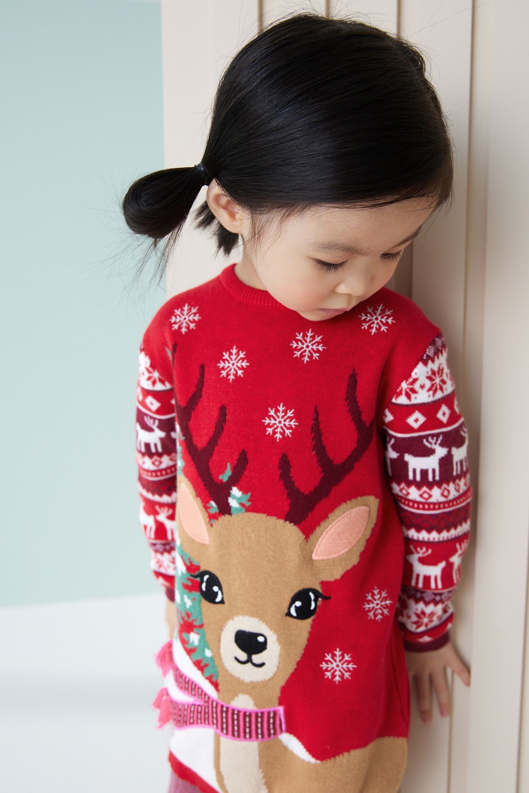 Next Longpullover Weihnachtliches Pulloverkleid (1-tlg)