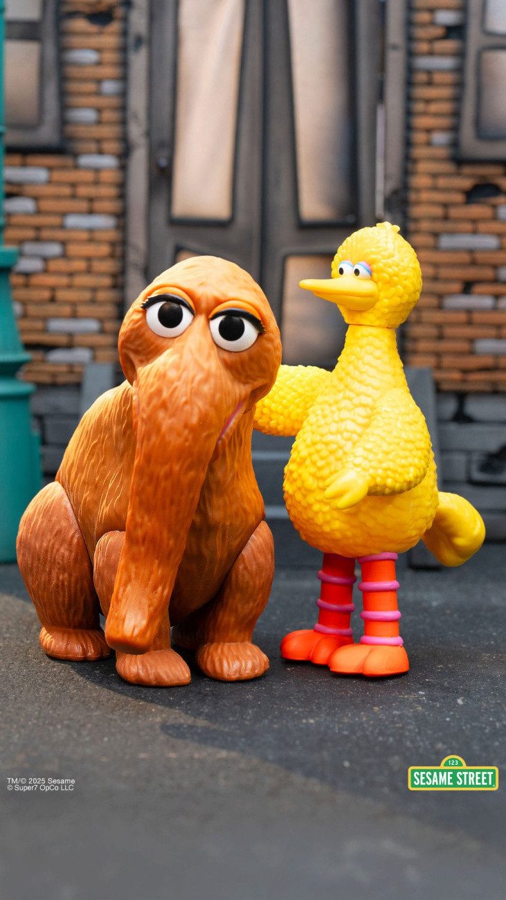 Super7 Actionfigur Sesamstraße ReAction Actionfiguren 2er-Pack Big Bird and Mr. Snuffleup