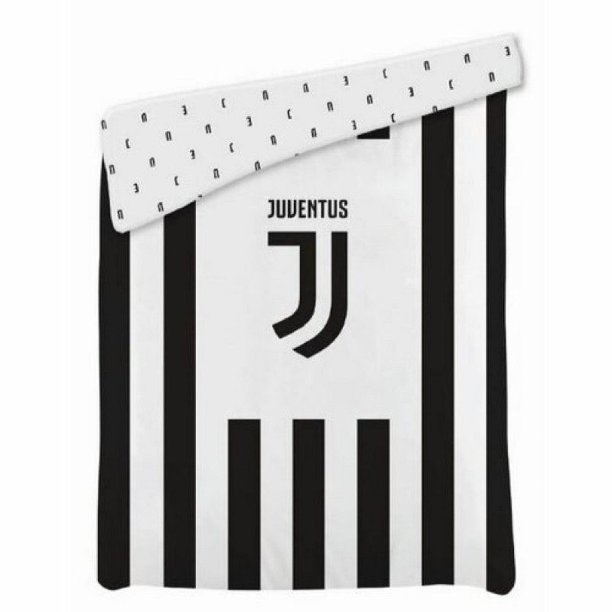 Juventus Turin Tagesdecke - Fußball Bettdecke 170 x 260 cm Kuscheldecke Streifenmuster