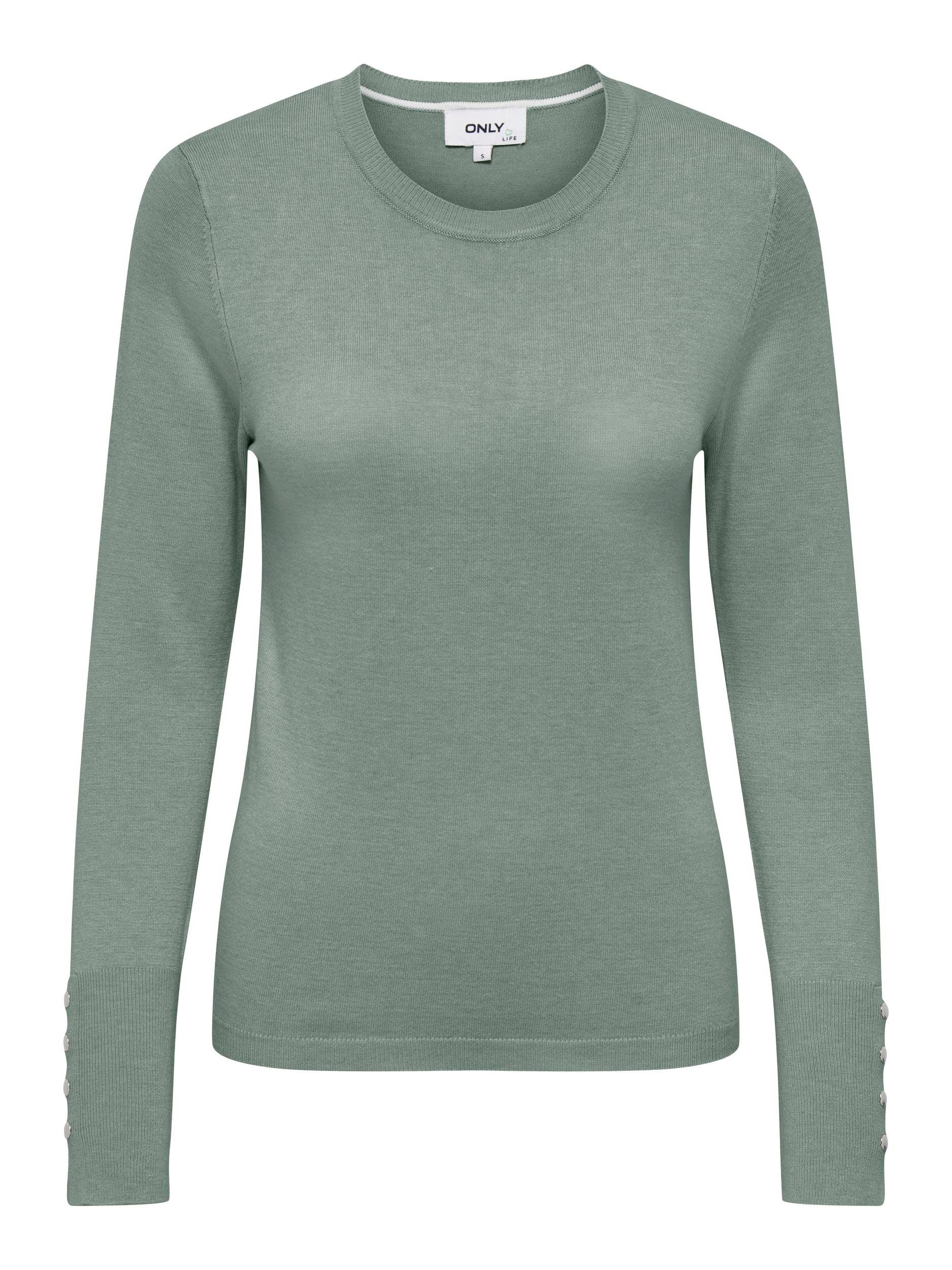 ONLY Rundhalspullover ONLJULIE LIFE LS BUTTON günstig online kaufen