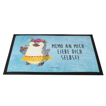 Fußmatte 40 x 60 cm Pinguin Kokosnuss - Eisblau - Geschenk, Hawaii, Vorleger, Mr. & Mrs. Panda, Höhe: 0 mm