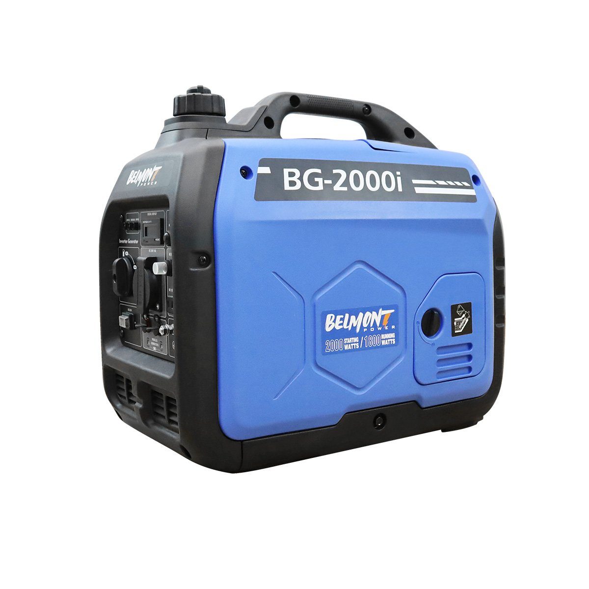BELMONT Stromgenerator BG2000i, 1,8kW, Inverter, Silent, blau, 62dB leiser 4-Takt-Motor(max 2,0 kW)