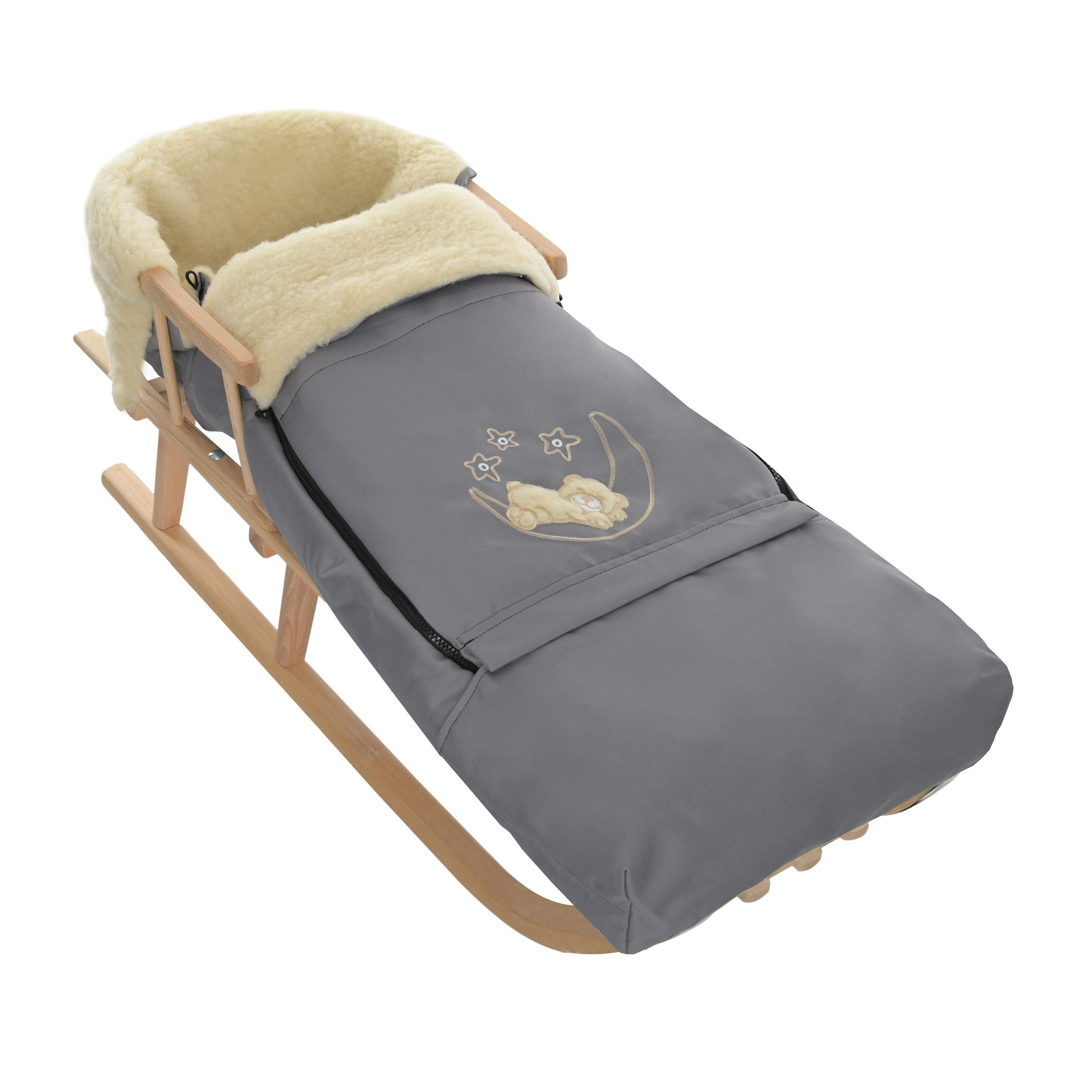 GOLDKIDS Fußsack Winter für Kinderwagen Babyschale (Schlittensack Lammwollesack Baby, Fußsack Kuschelsack), Winterfußsack 40 x 90/110 cm