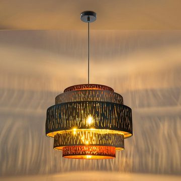 etc-shop LED Pendelleuchte, Leuchtmittel inklusive, Warmweiß, Decken Hänge Lampe Pendel Leuchte Ess Zimmer Stoff Samt im
