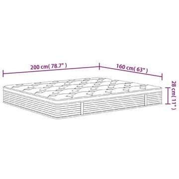 Kaltschaummatratze Matratze Taschenfederkern Medium Plus 160x200 cm, vidaXL, 0 cm hoch