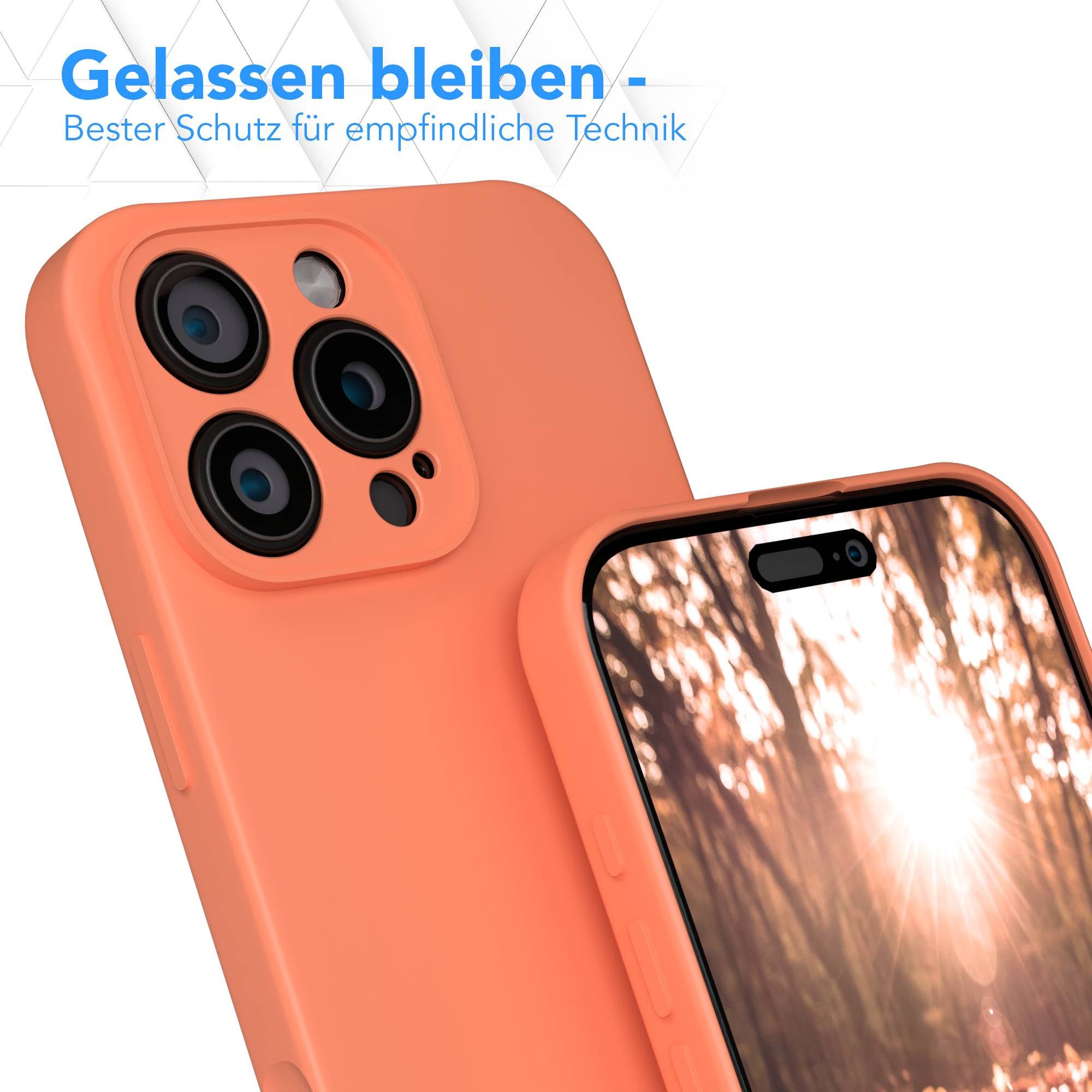 EAZY CASE Handyhülle für Apple iPhone 16 Pro Max Hülle Silikon 6,9 Zoll, Schutzhülle mit Kameraschutz Telefonhülle elastisch Bumper tpu Orange – Bild 4 von 5