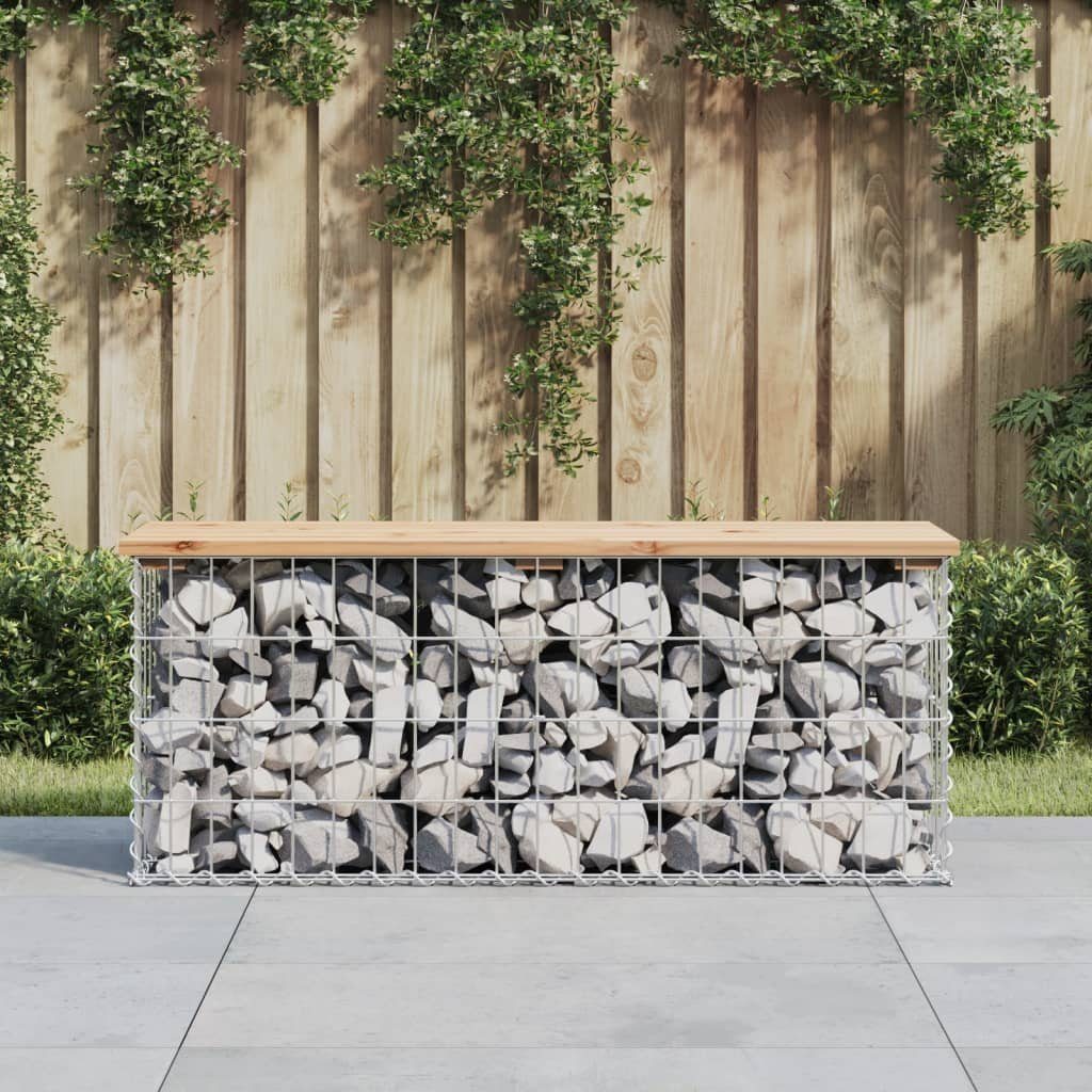 vidaXL Gartenbank Gartenbank aus Gabionen 103x31,5x42 cm Massivholz Kiefer (1-St)