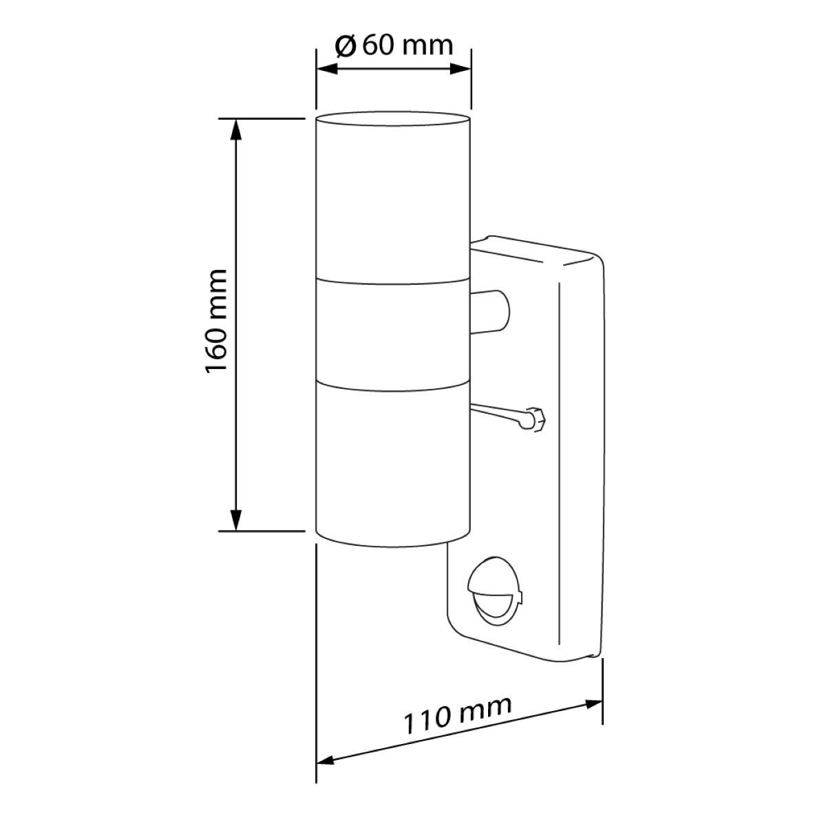 SEBSON Außen-Wandleuchte LED Außenleuchte 8m/120° inkl. 300lm, drehbar, IP44, Kaltweiß, Leuchtmittel GU10 3,5W Bewegungsmelder 360° Bewegungsmelder programmierbar, 2x LED