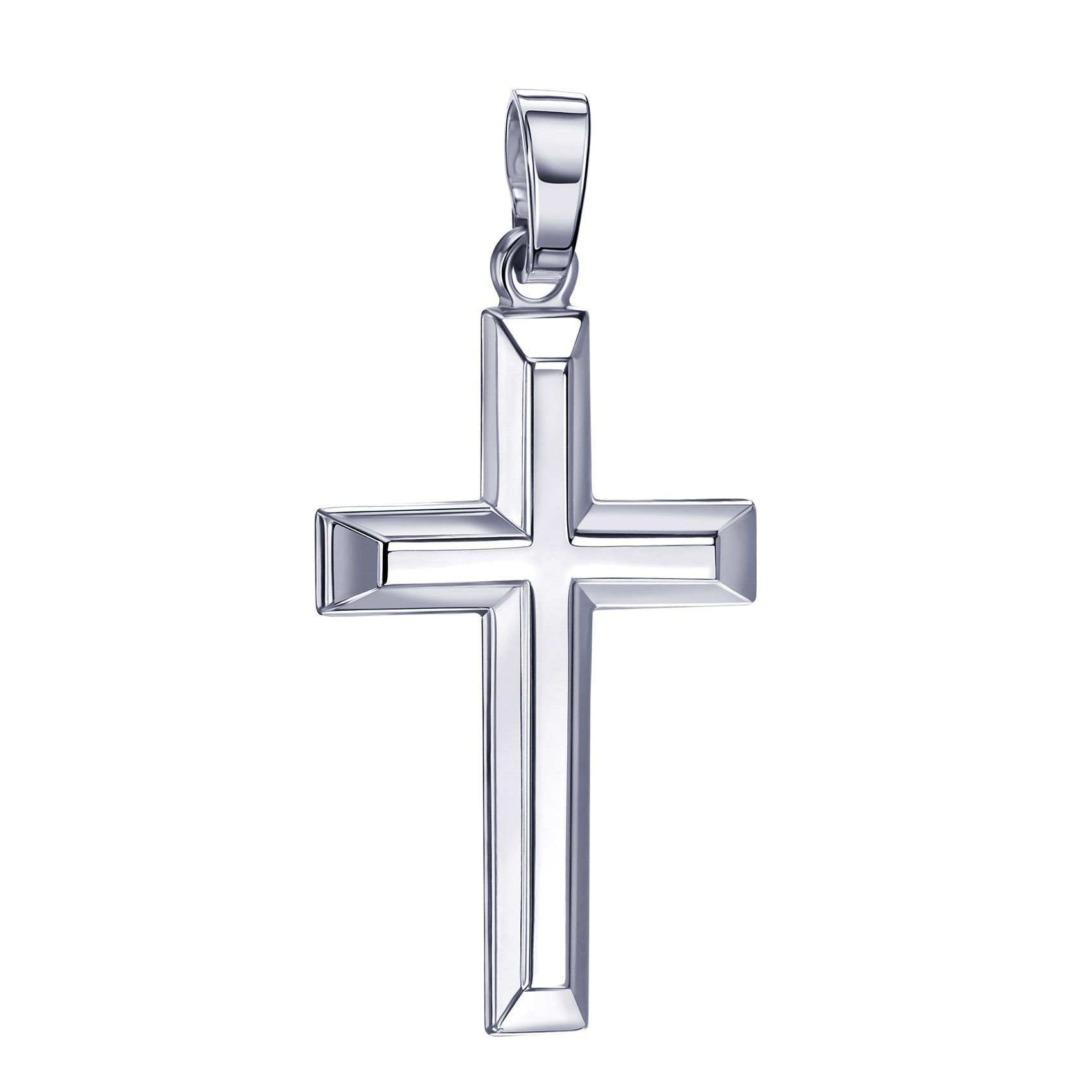 JEVELION Kreuzanhänger Kreuz Anhänger 925 Anhänger für (Silberkreuz, und Silber in Made Herren), 925 Silber Germany Damen