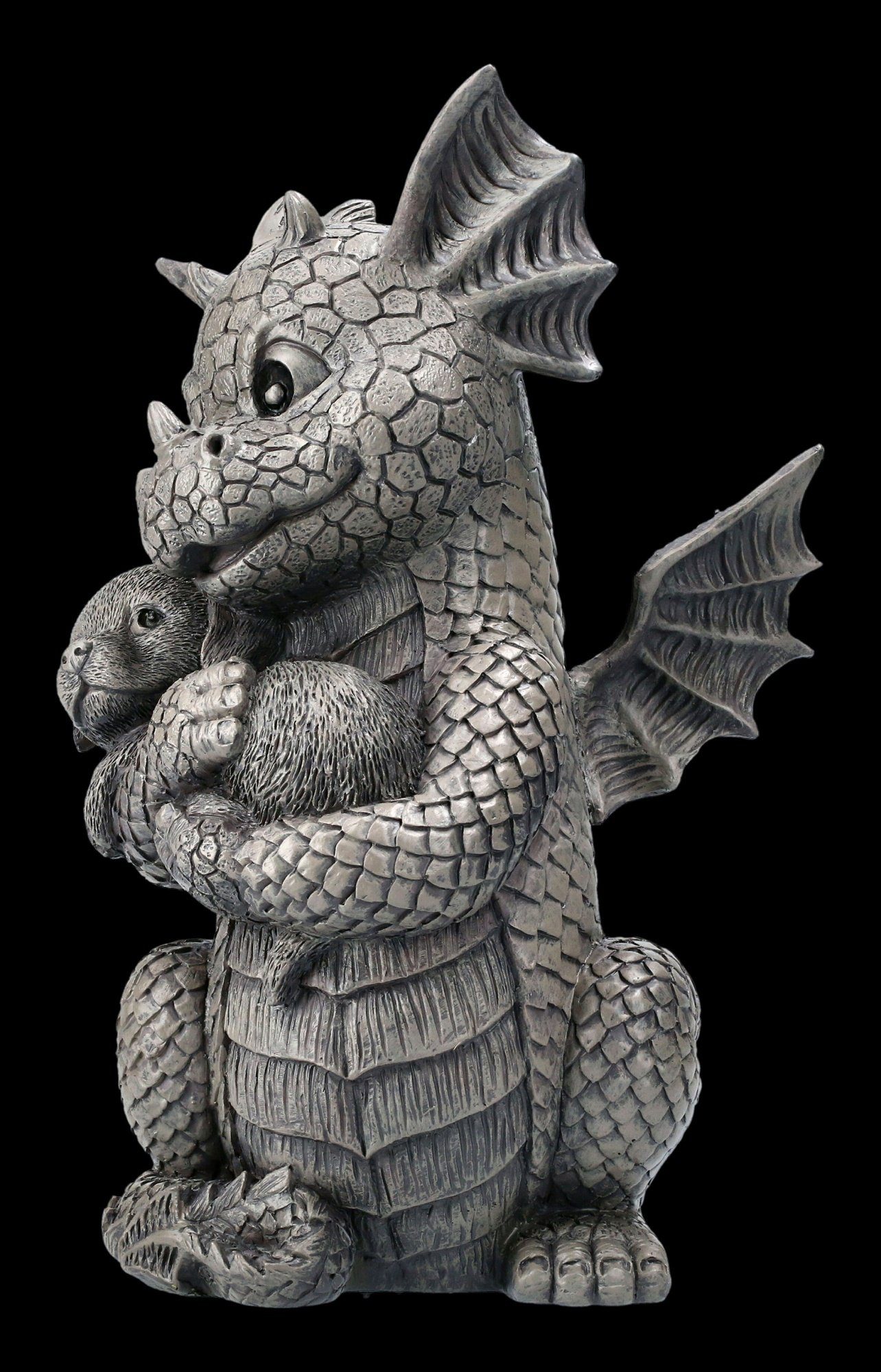 Figuren Shop GmbH Gartenfigur mit Gartenfigur Drache Hundewelpe Tier - Fantasy Dekoration 