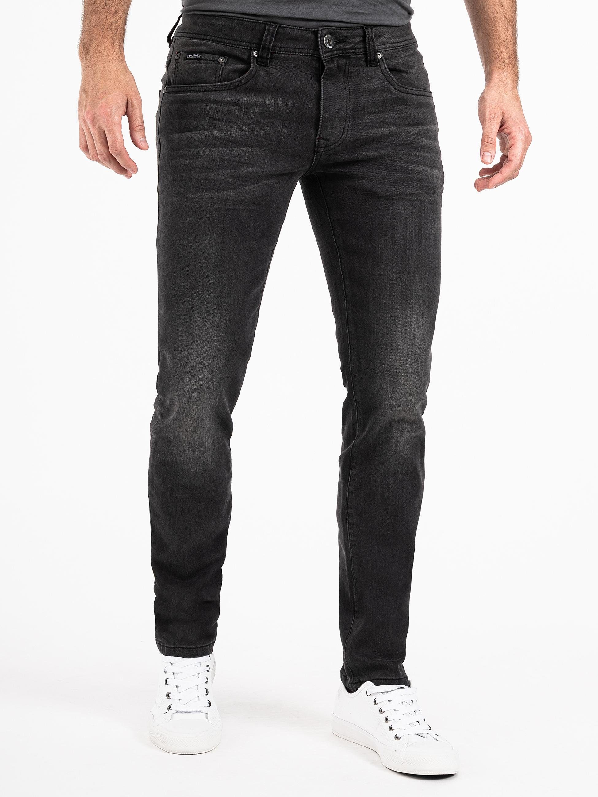PEAK TIME Slim-fit-Jeans Mailand dunkelgrau hohem super Herren Jeans Stretch-Anteil mit