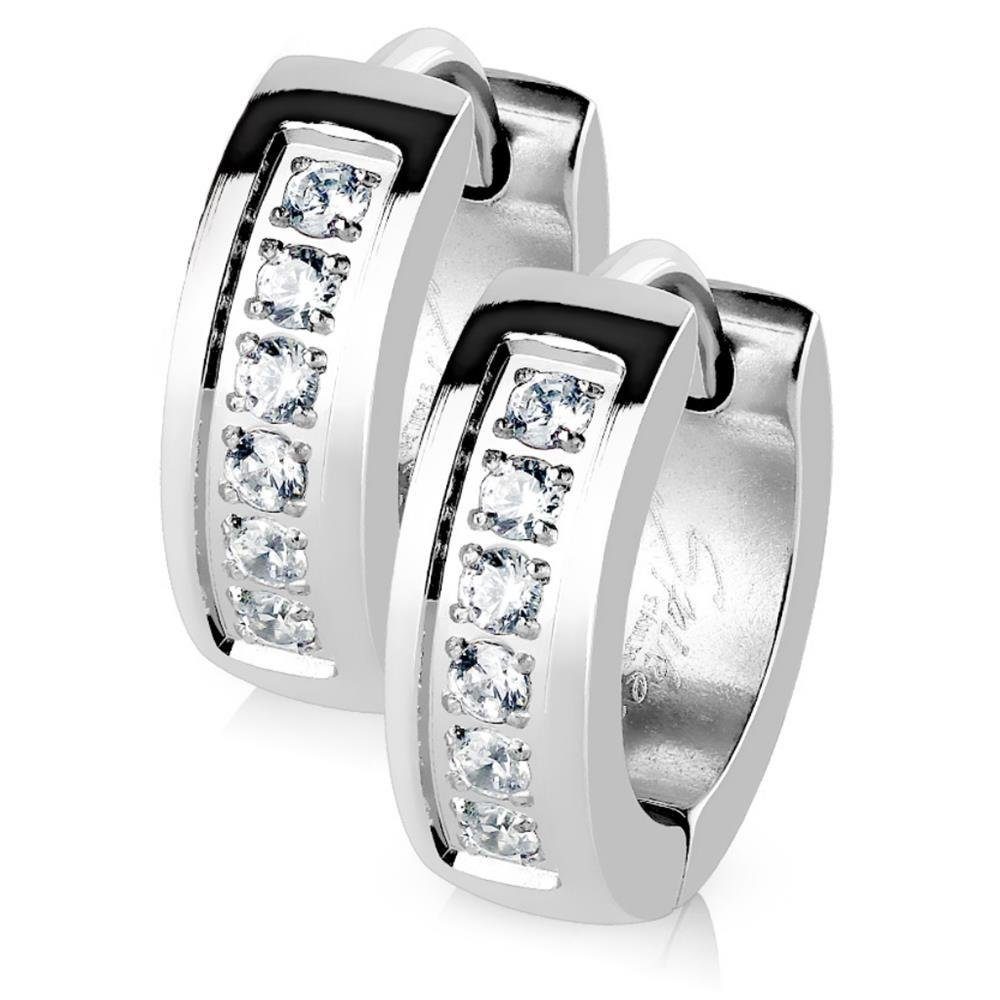 Creolen-Set Creolen Kristall Silber aus Edelstahl Damen