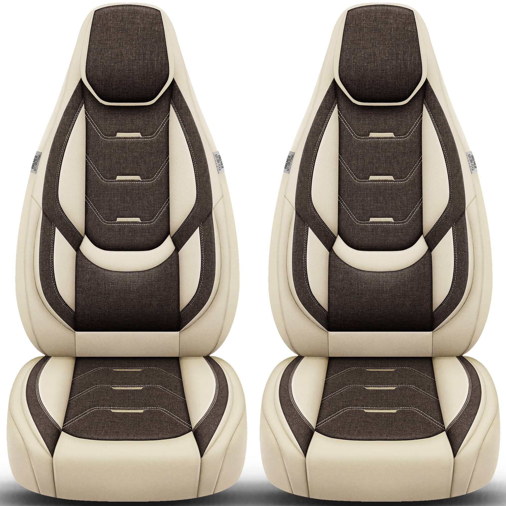 BREMER SITZBEZÜGE Autositzbezug für Dacia Lodgy Bj ab 2012 (H11), Set, Schonbezüge Sitzbezüge Fahrer und Beifahrer, in Beige/Braun