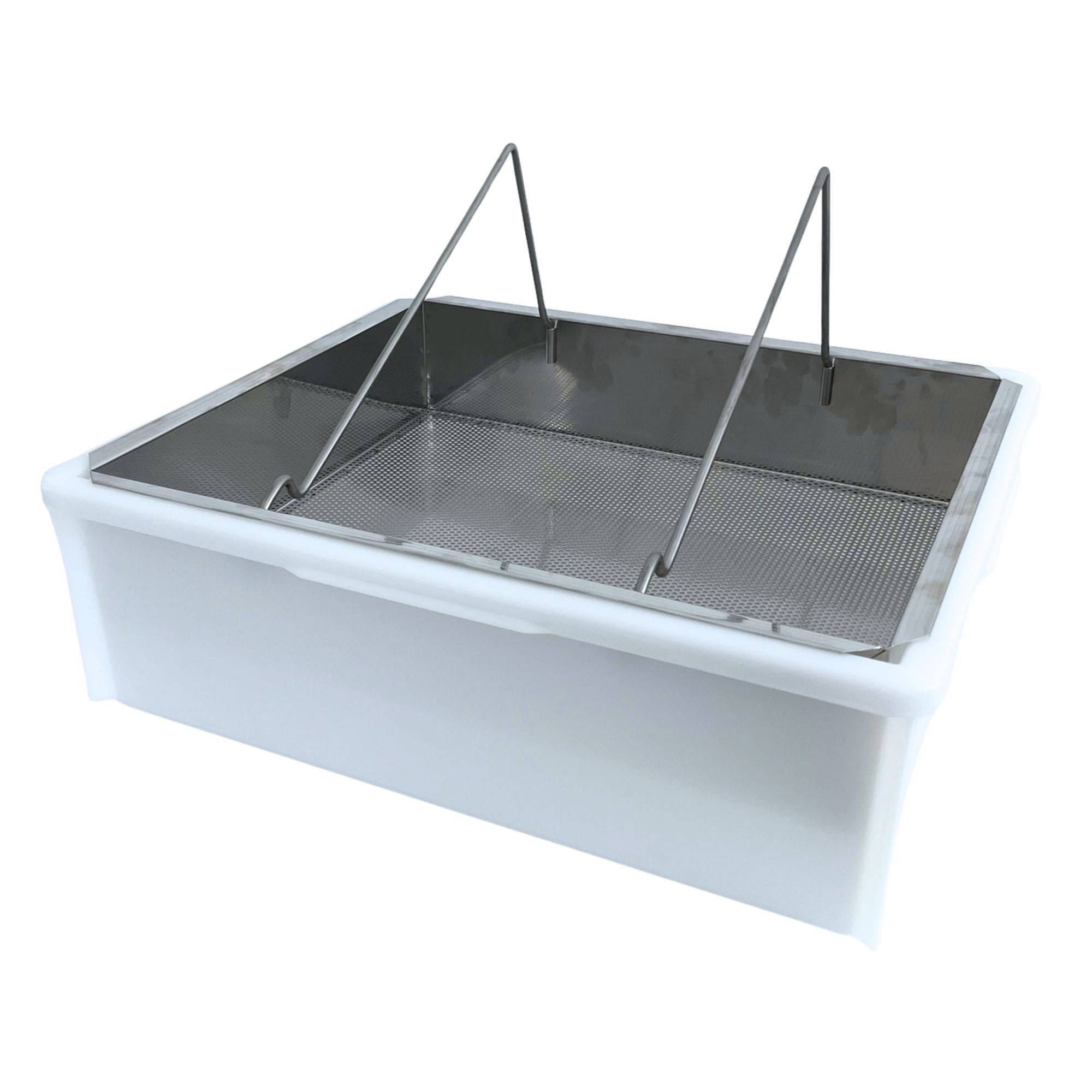 Siegerland Bienenbeute EG Entdecklungsgeschirr mit Ablage und Abstellrost für eine Person, Edelstahl, inkl. Abstellrost