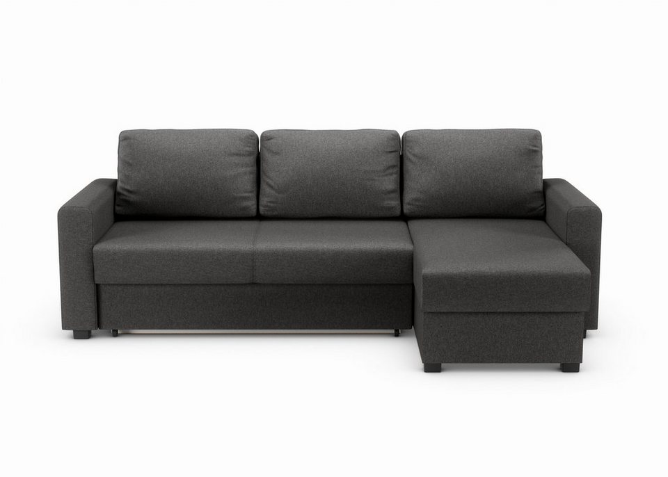 ATLANTIC home collection Ecksofa, Bettfunktion und Bettkasten, Recamiere  links oder rechts montierbar