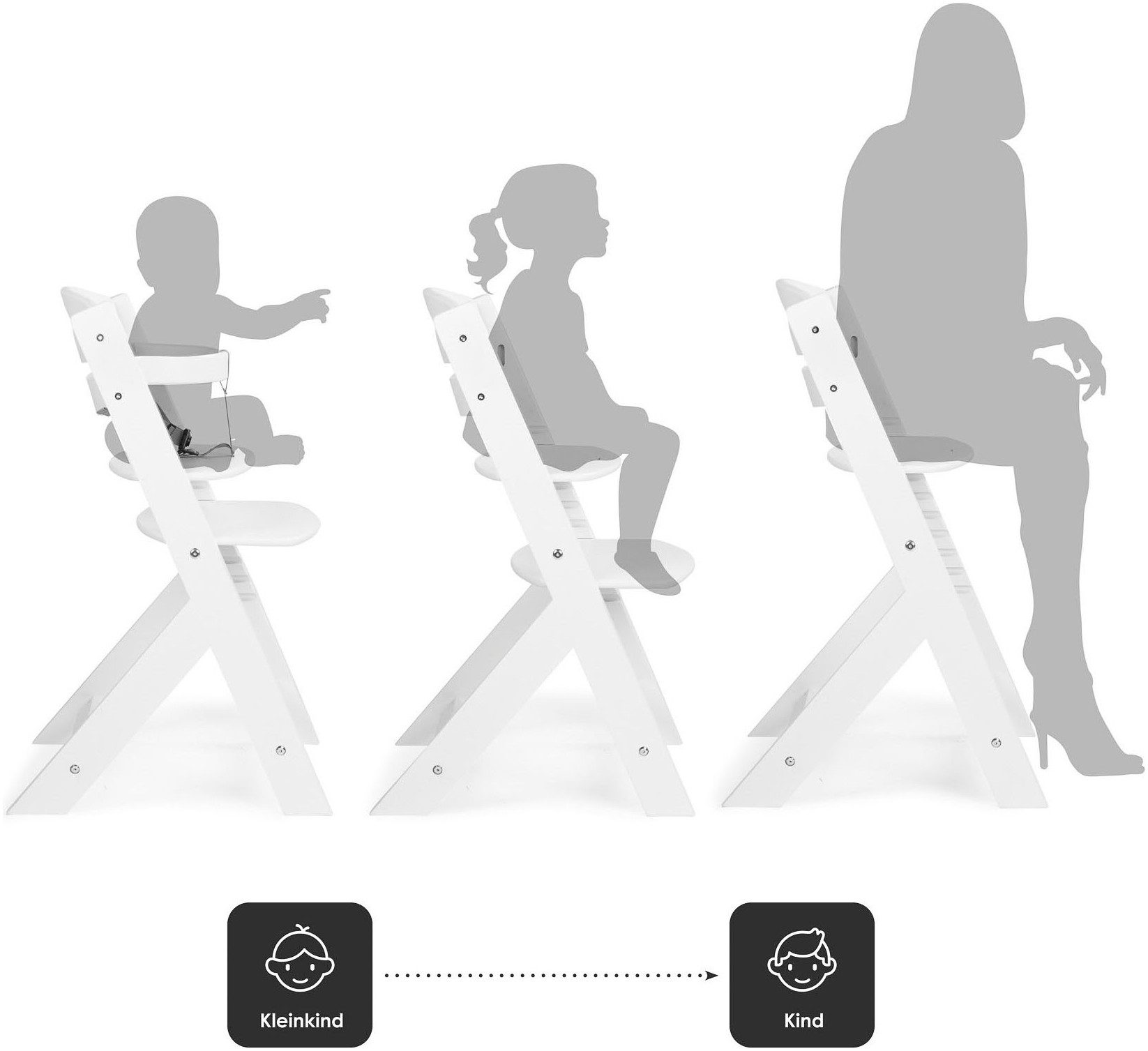 BabyGo Hochstuhl Family, white