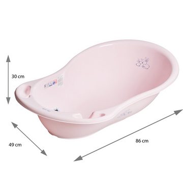 Tega-Baby Babybadewanne 3 Teile SET AB – BUNNIES + Ständer XL Abflußset Baby Wanne Pflege, (Premium.Set Made in Europe), Wanne+Badesitz+ Ablauf Set+Ständer XL