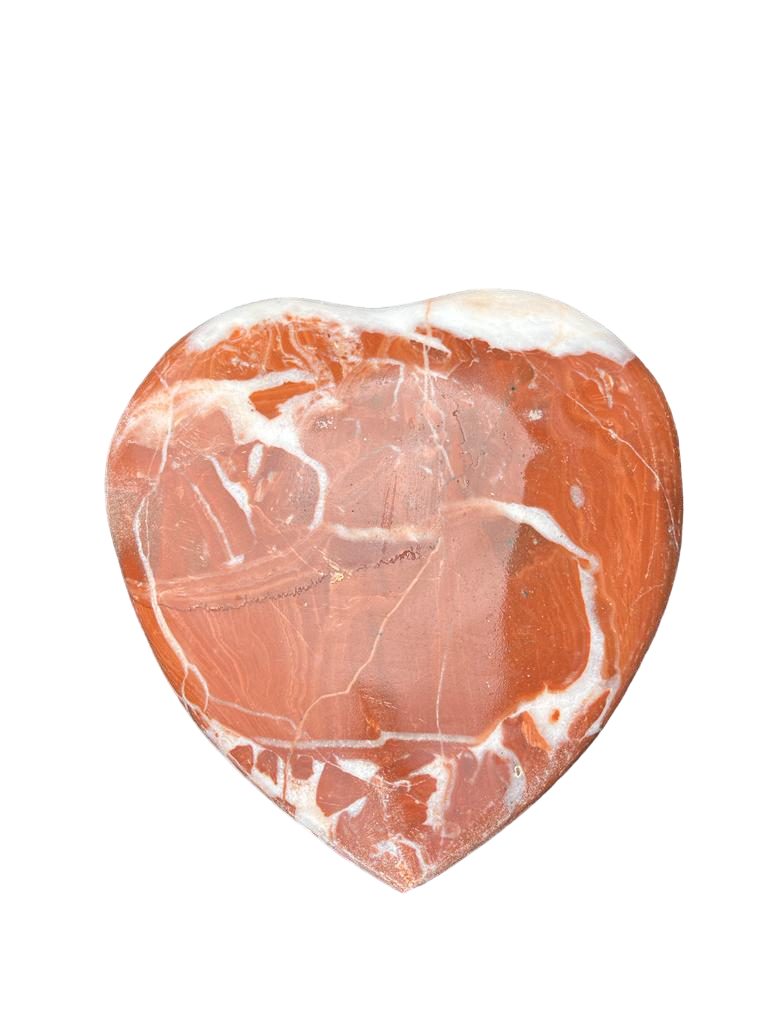 IDYL Dekofigur Marmor Herz rot-weiß mamoriert