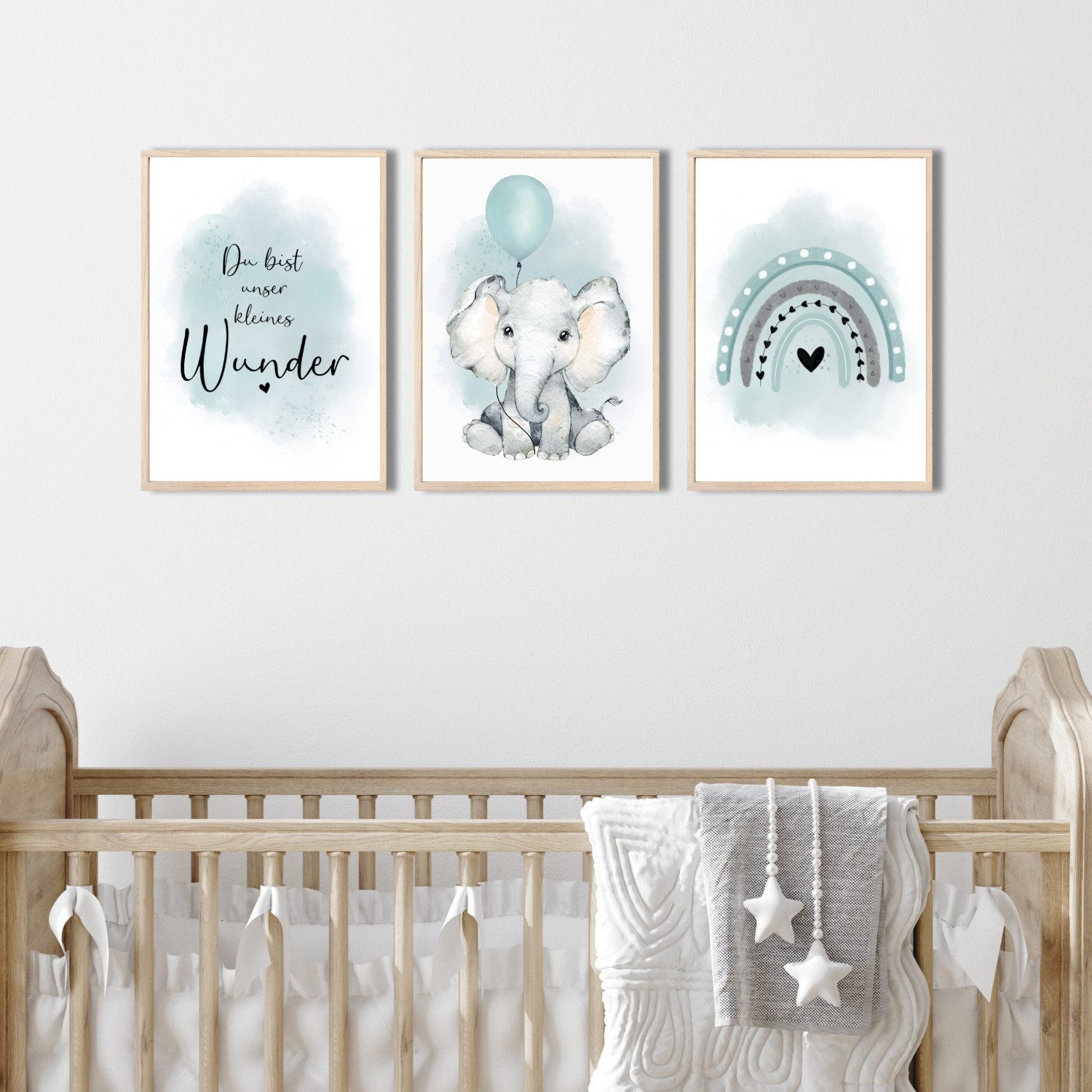 MeinBaby123® Poster Bilder Kinderzimmer, Poster Kinderzimmer Deko, Babyzimmer Deko, Spruch Wandbilder, Boho, Tiere – Bild 3 von 5