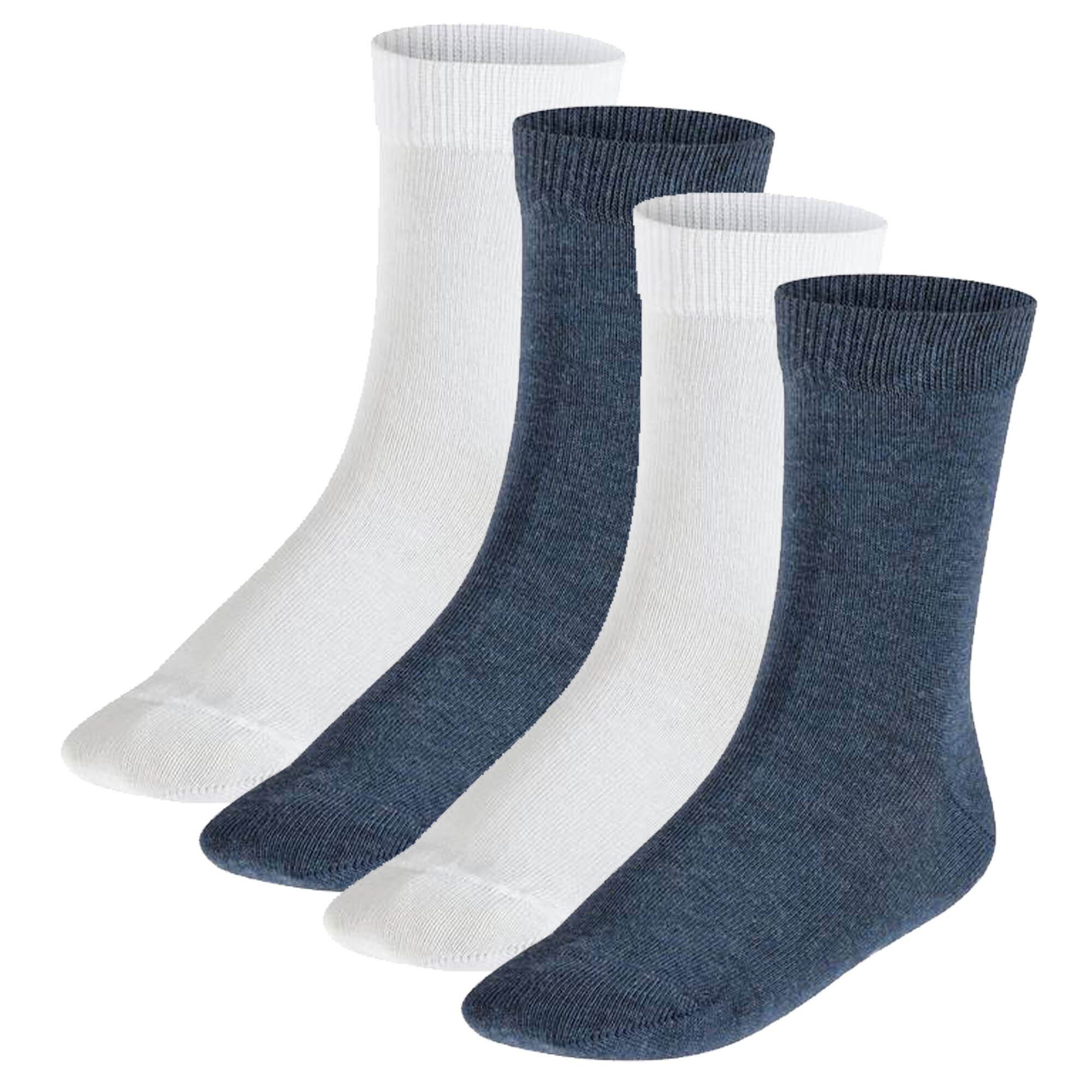 FALKE Freizeitsocken Kinder Socken, 4er - Happy, Kurzsocken Weiß/Blau Pack