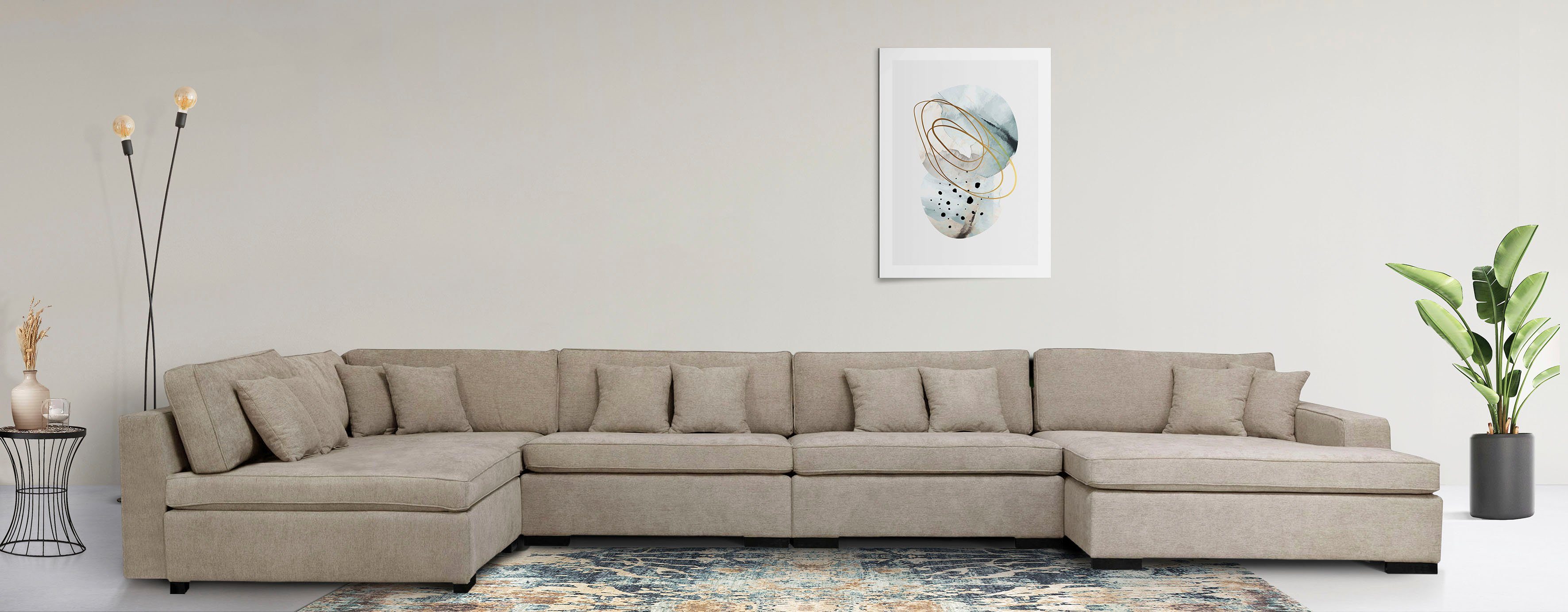 Home affaire Wohnlandschaft Skara U-Form, Lounge-Sofa günstig online kaufen