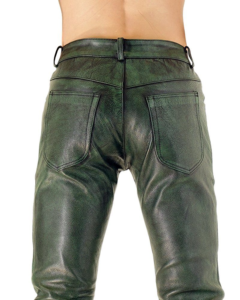 BOCKLE Lederhose Bockle® Big Cheeker Green Lederhose Lederjeans grün Echtle günstig online kaufen