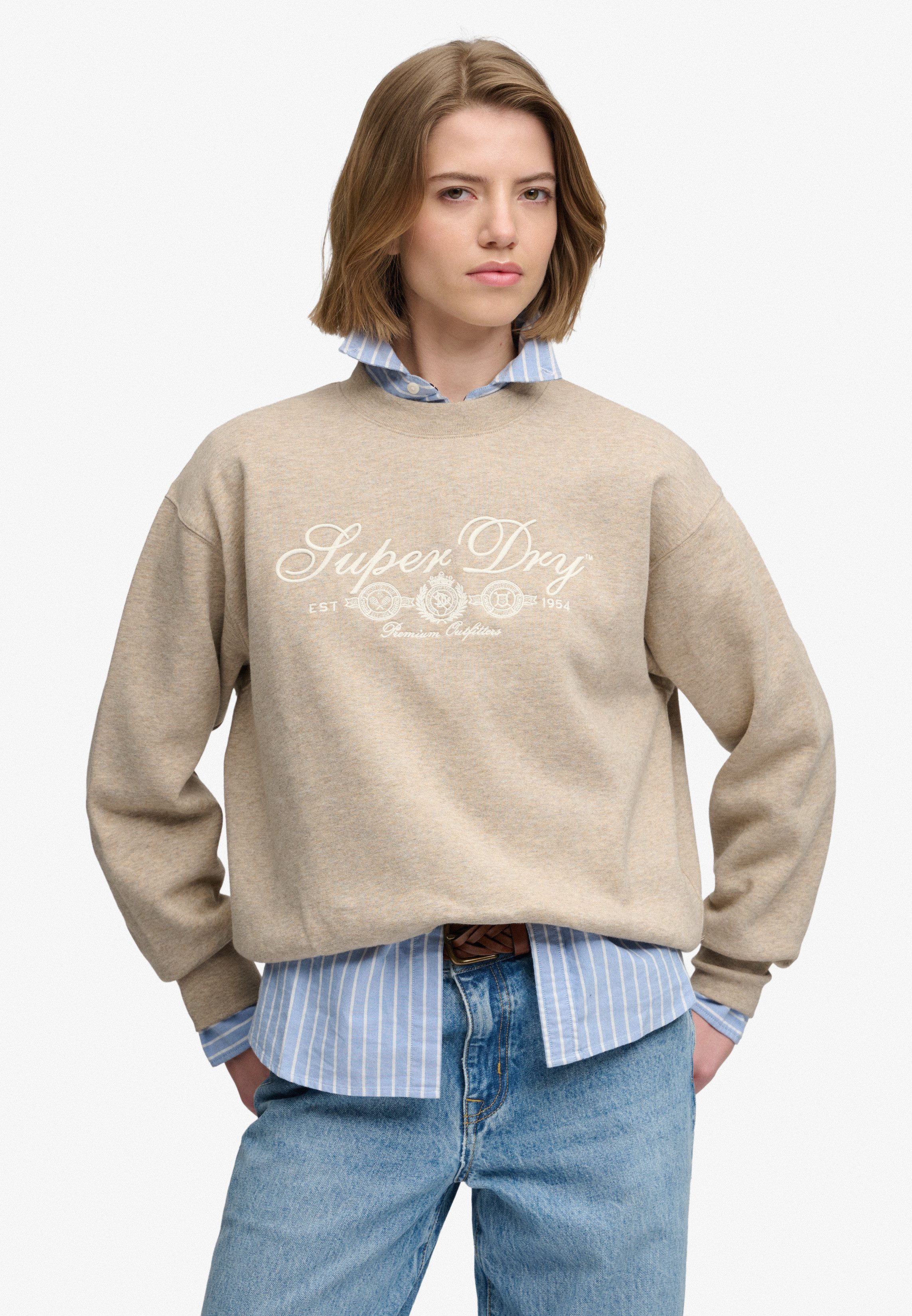 Superdry Sweatshirt COUNTRY CLUB CREW Baumwollmischung, relaxed fit